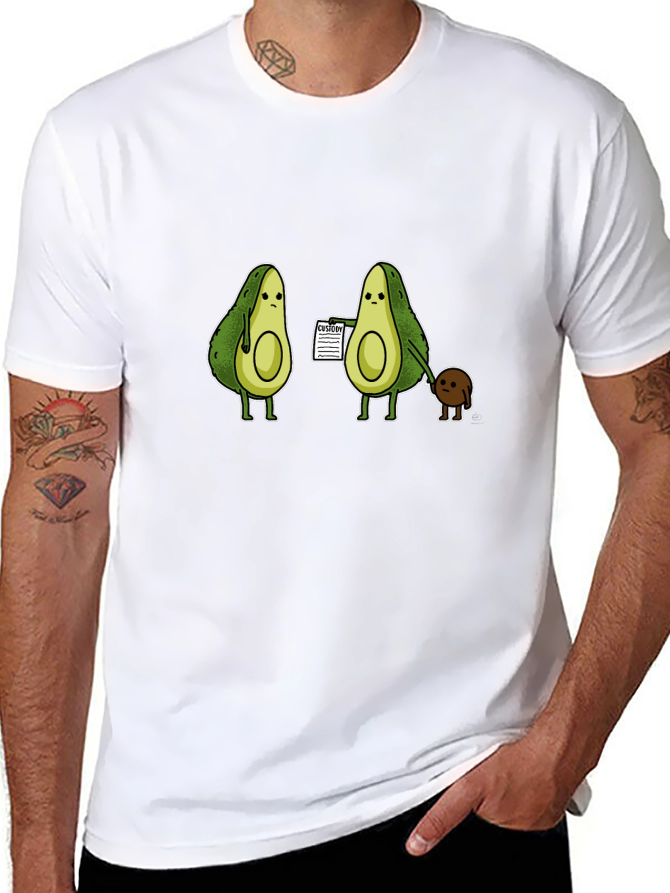 Avocado Custody T-Shirt - Humorous Graphic Tee