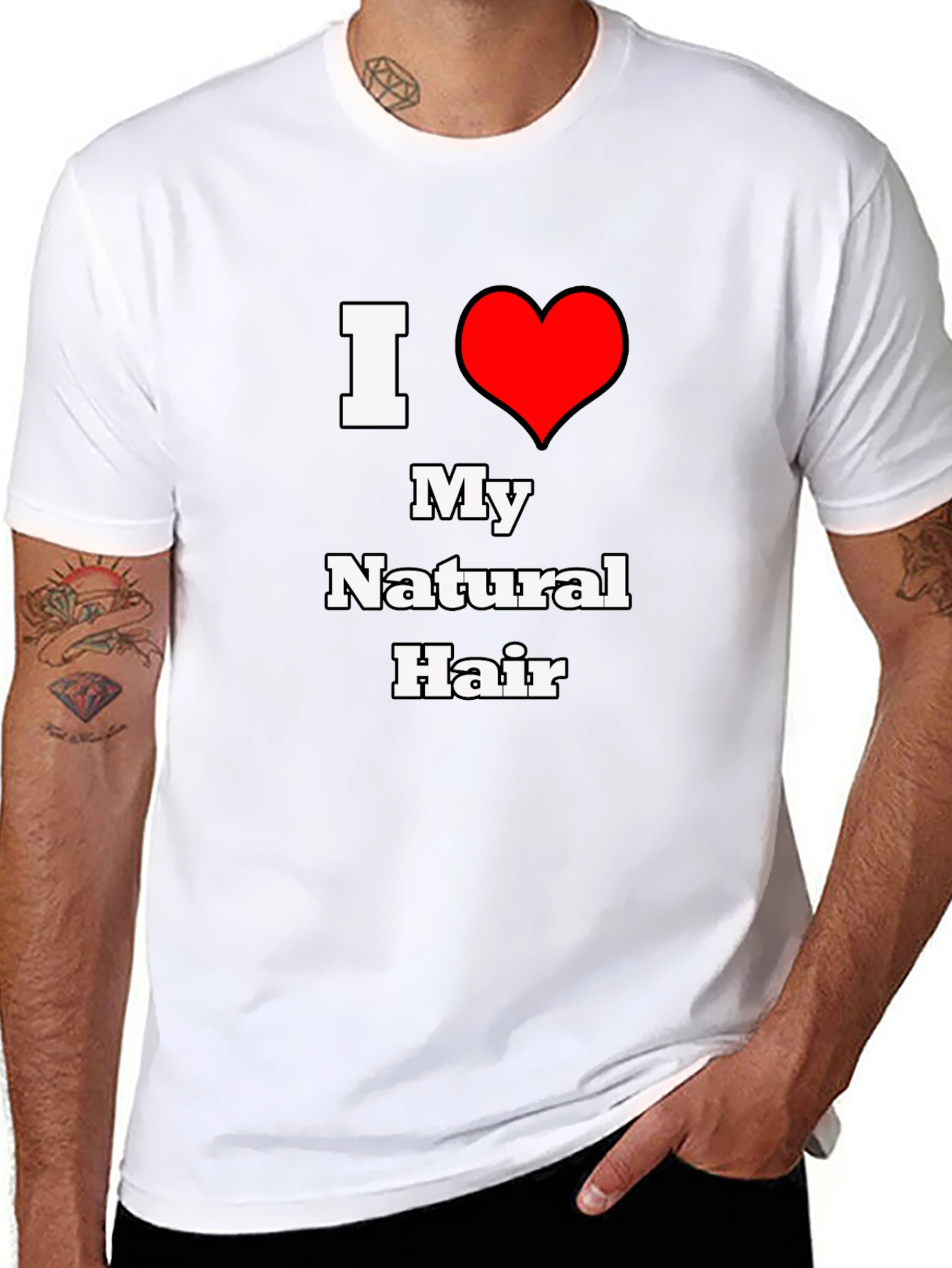 I Heart My Natural Hair T-Shirt - Black