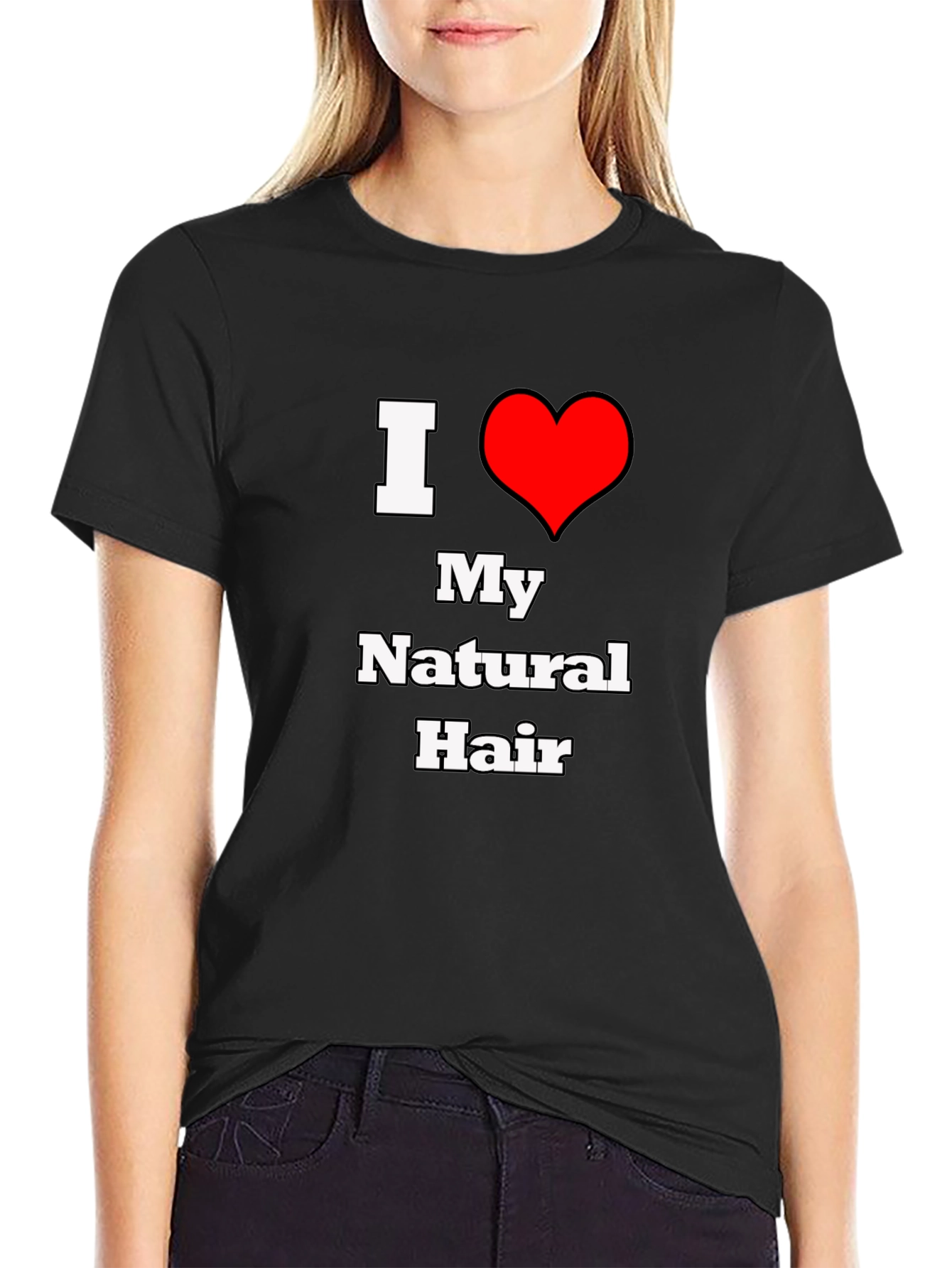 I Heart My Natural Hair T-Shirt - Black