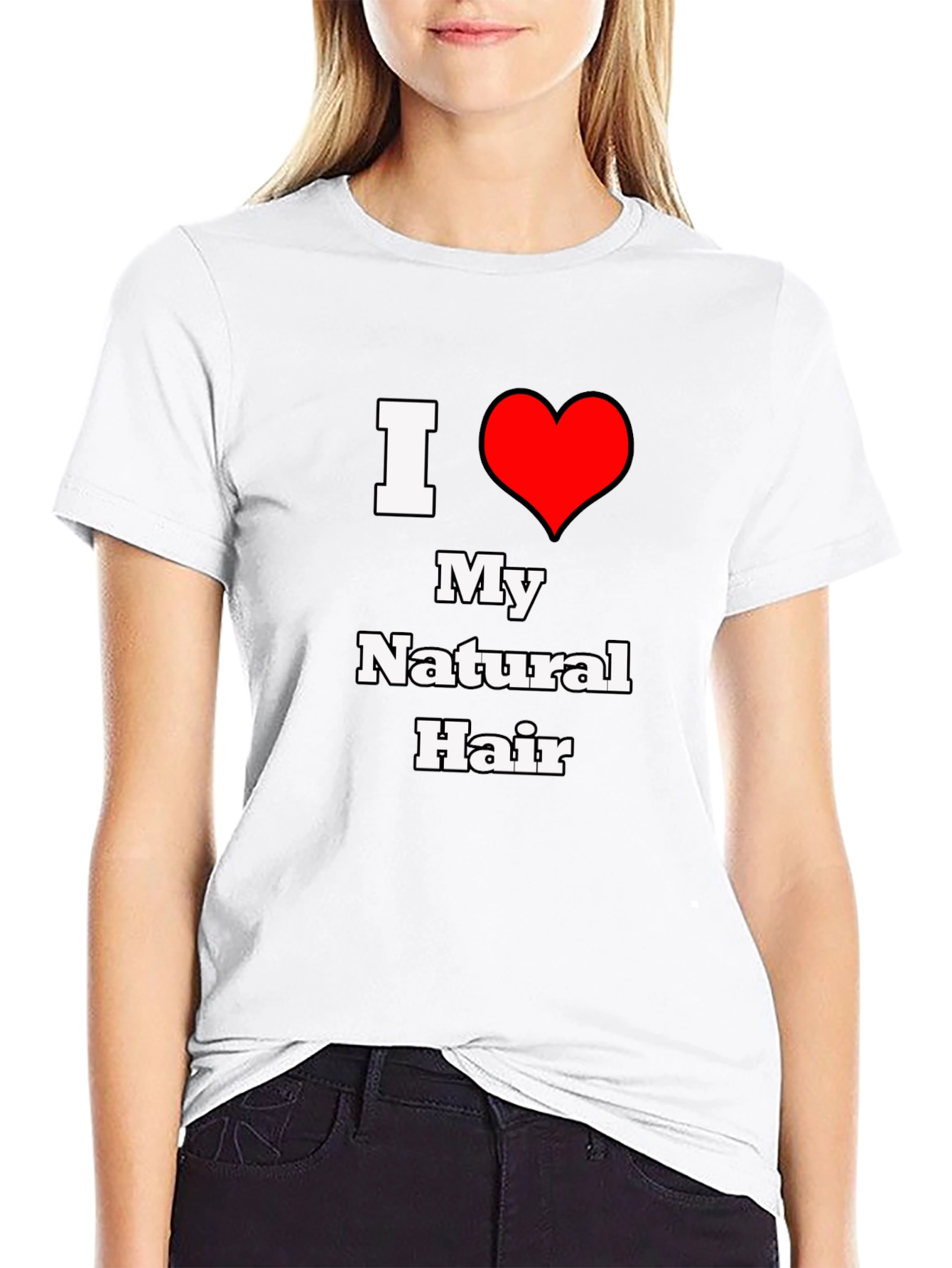 I Heart My Natural Hair T-Shirt - Black