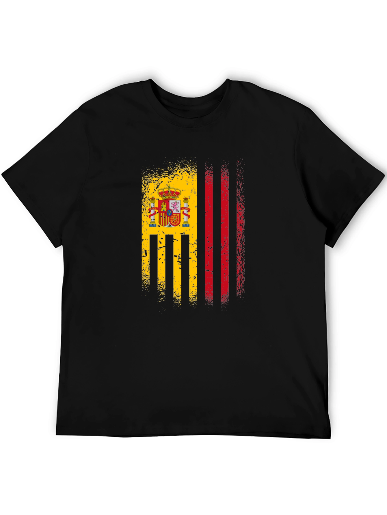 Spain Flag Graphic T-Shirt - Black