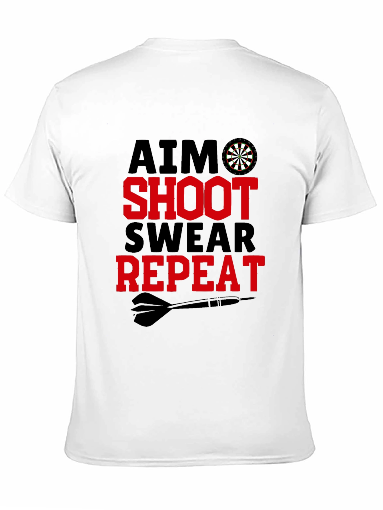 Aim Shoot Swear Repeat Mens Graphic T-Shirt