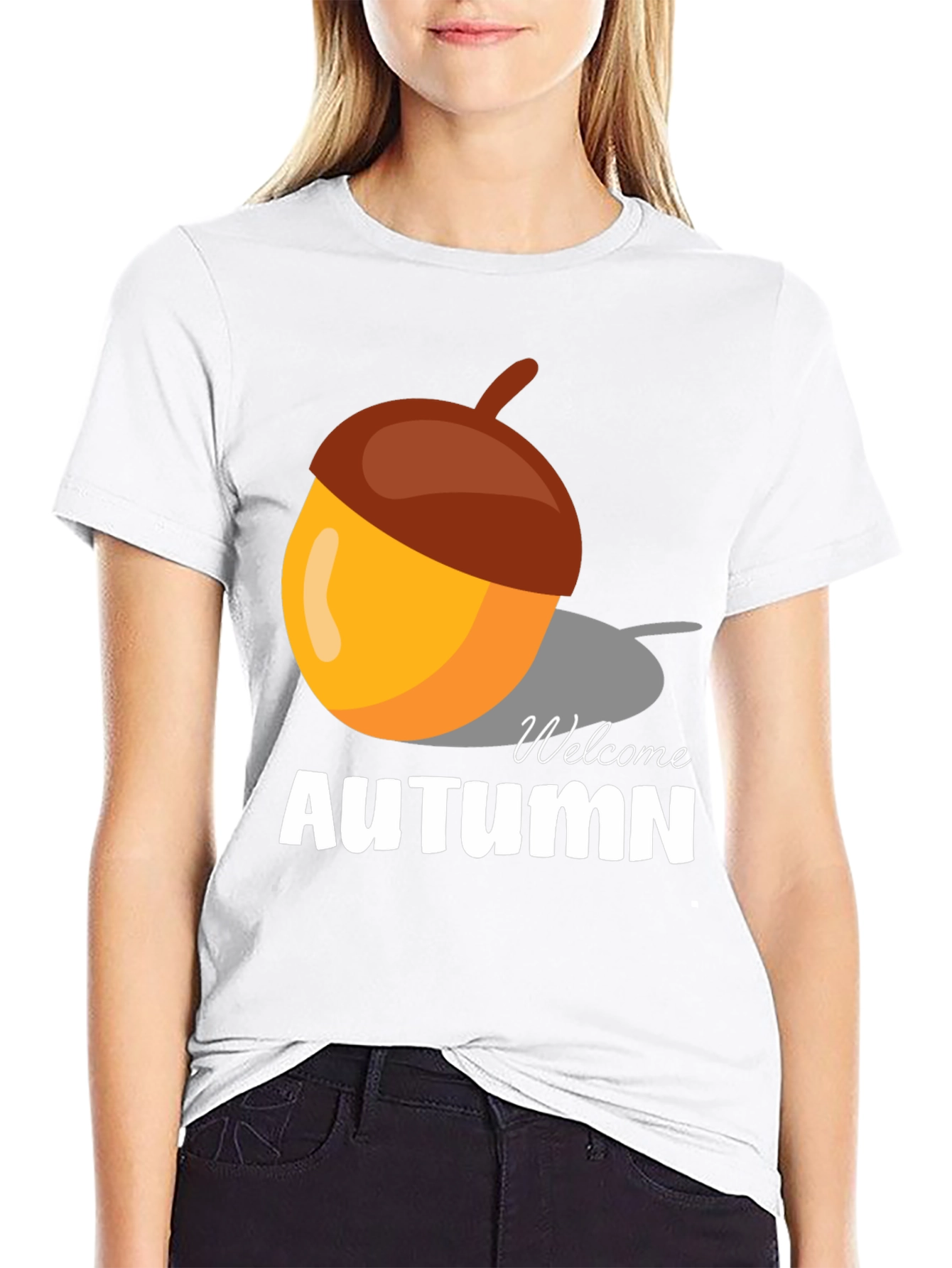 Welcome Autumn Acorn Graphic T-Shirt