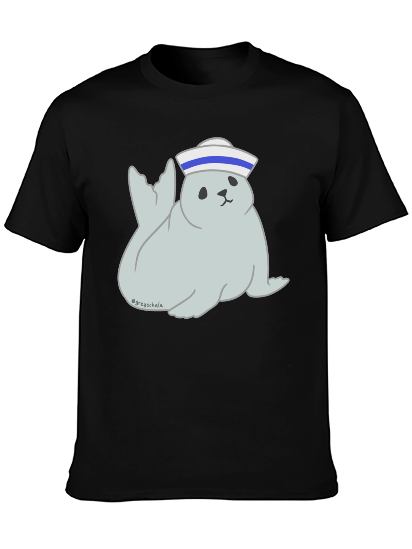 Seal Sailor Cartoon T-Shirt - Cute Nautical Design