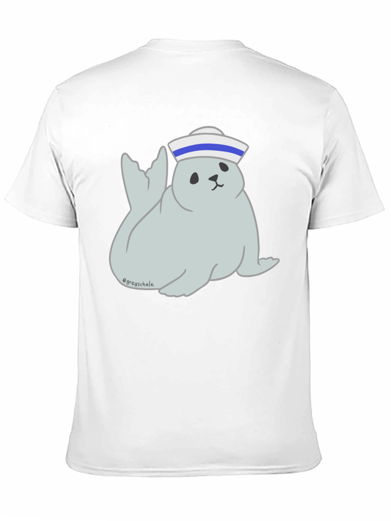 Seal Sailor Cartoon T-Shirt - Cute Nautical Design
