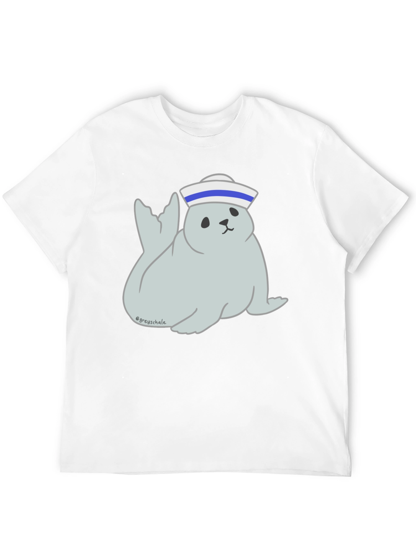 Seal Sailor Cartoon T-Shirt - Cute Nautical Design