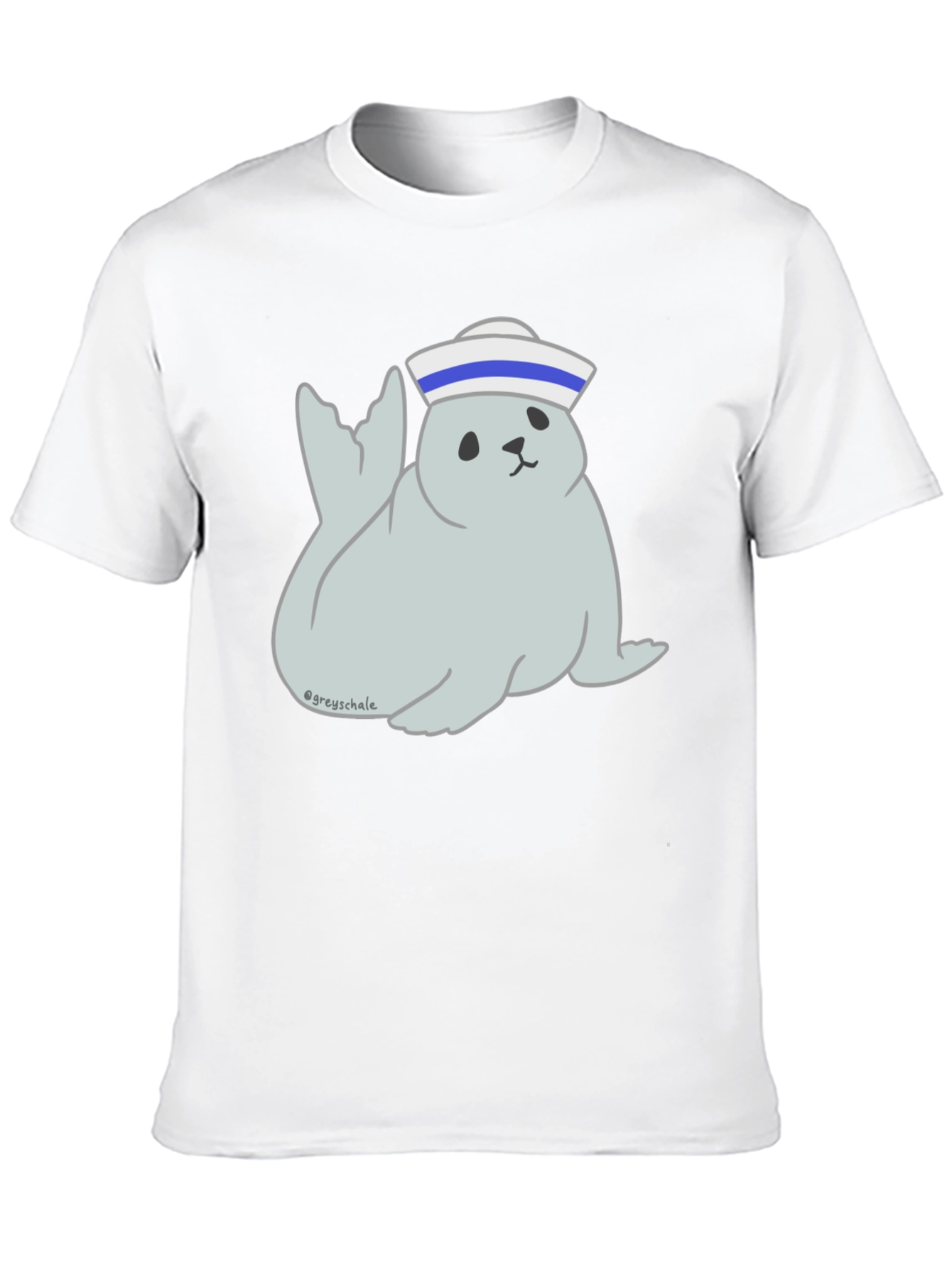 Seal Sailor Cartoon T-Shirt - Cute Nautical Design
