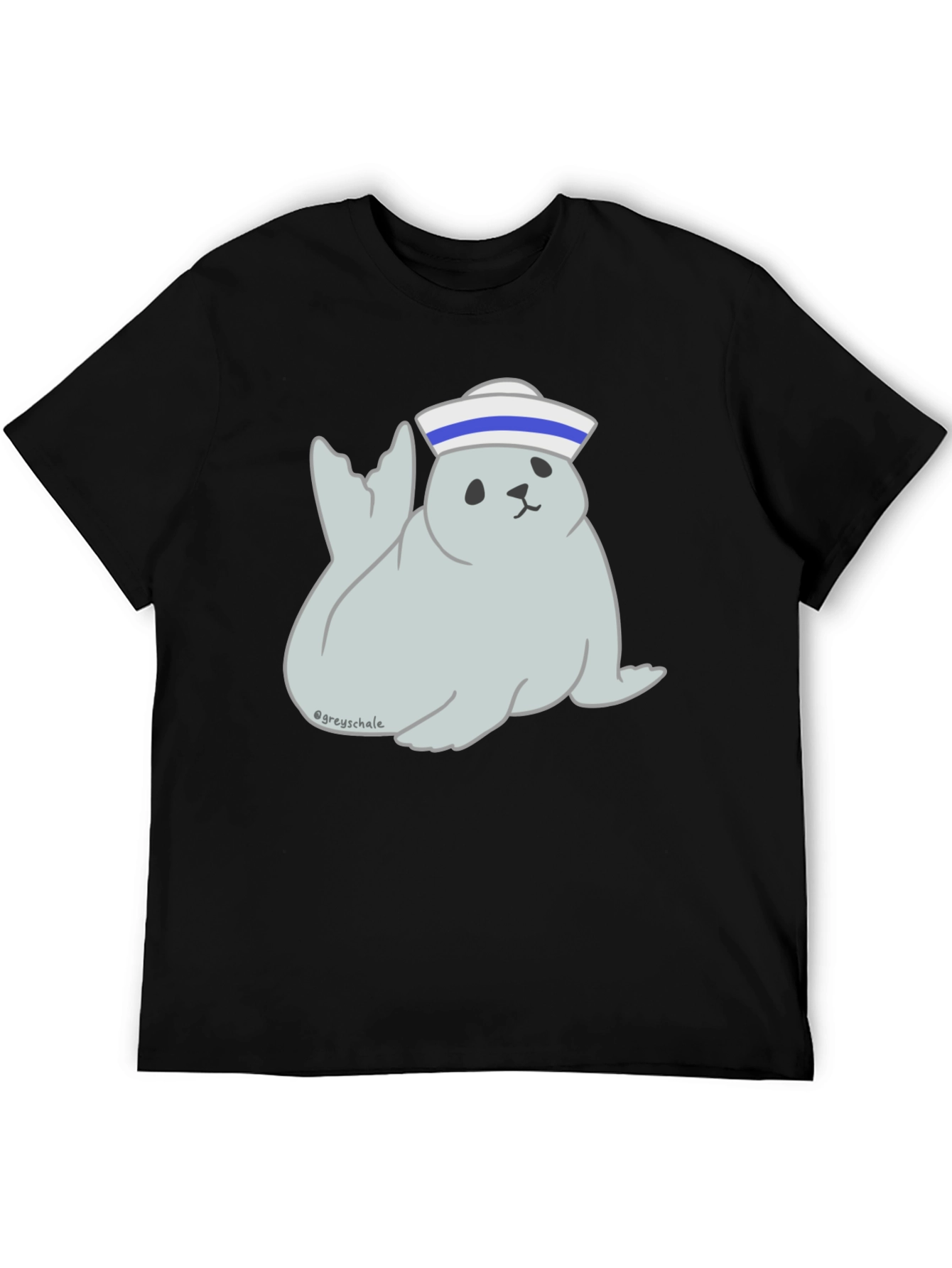 Seal Sailor Cartoon T-Shirt - Cute Nautical Design