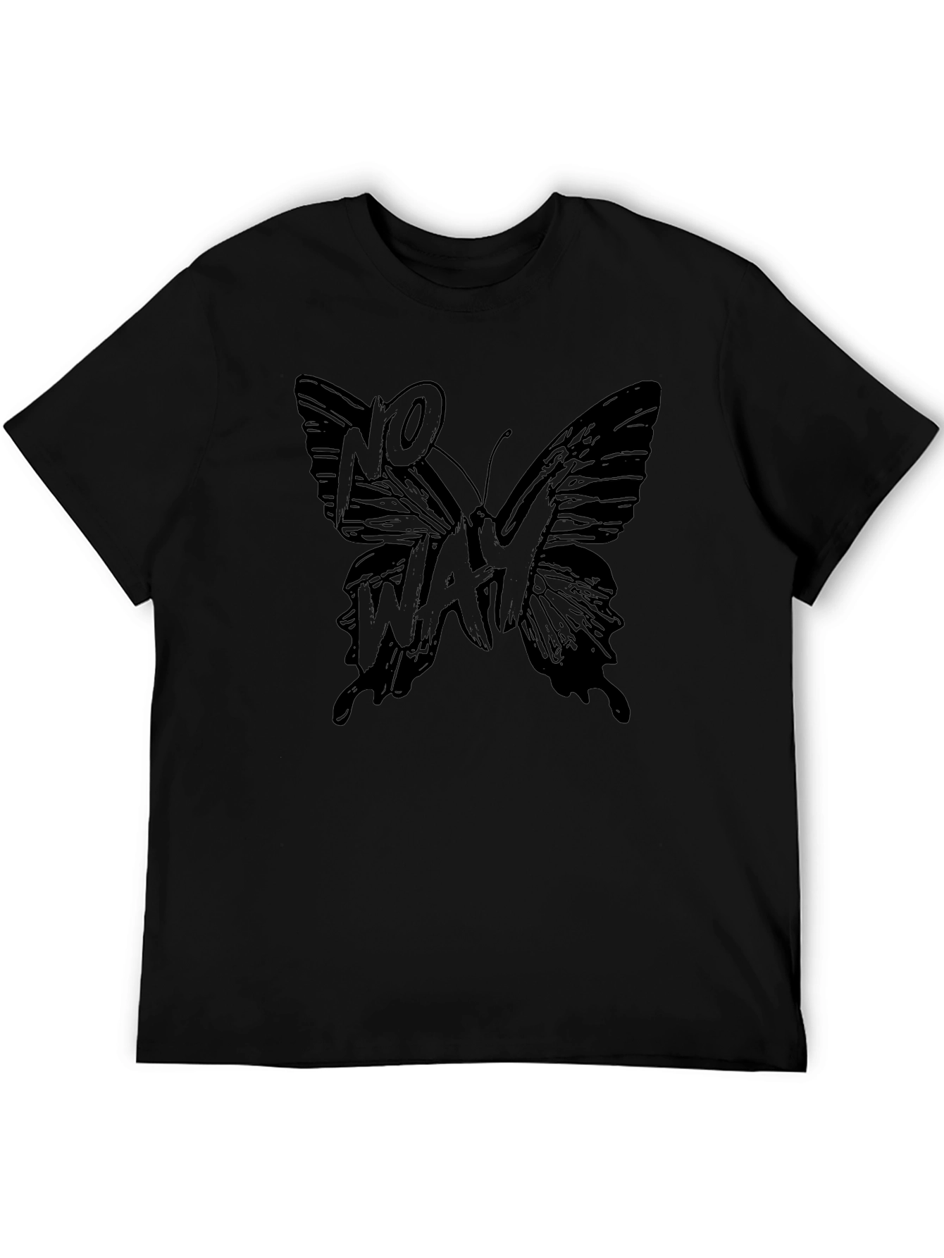 No Way Butterfly Black T-Shirt - Mens