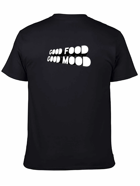 Good Food Good Mood Graphic Tee - Trendy Casual Shirt