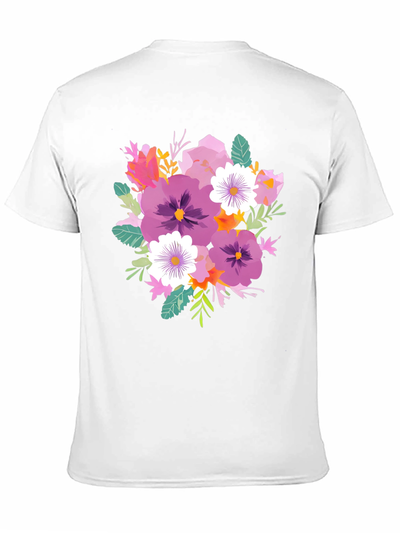 Floral Bouquet T-Shirt - Black Cotton Tee