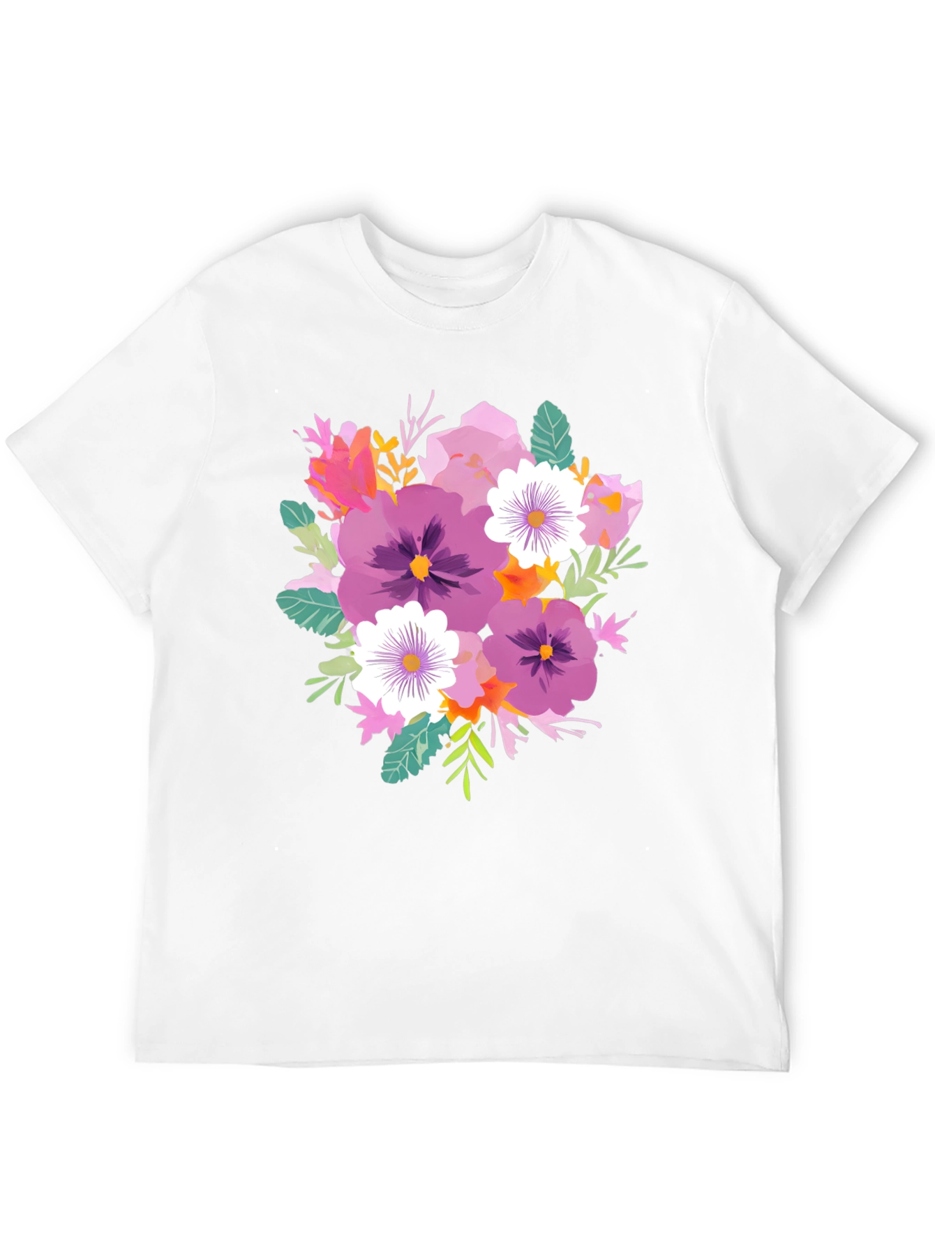 Floral Bouquet T-Shirt - Black Cotton Tee