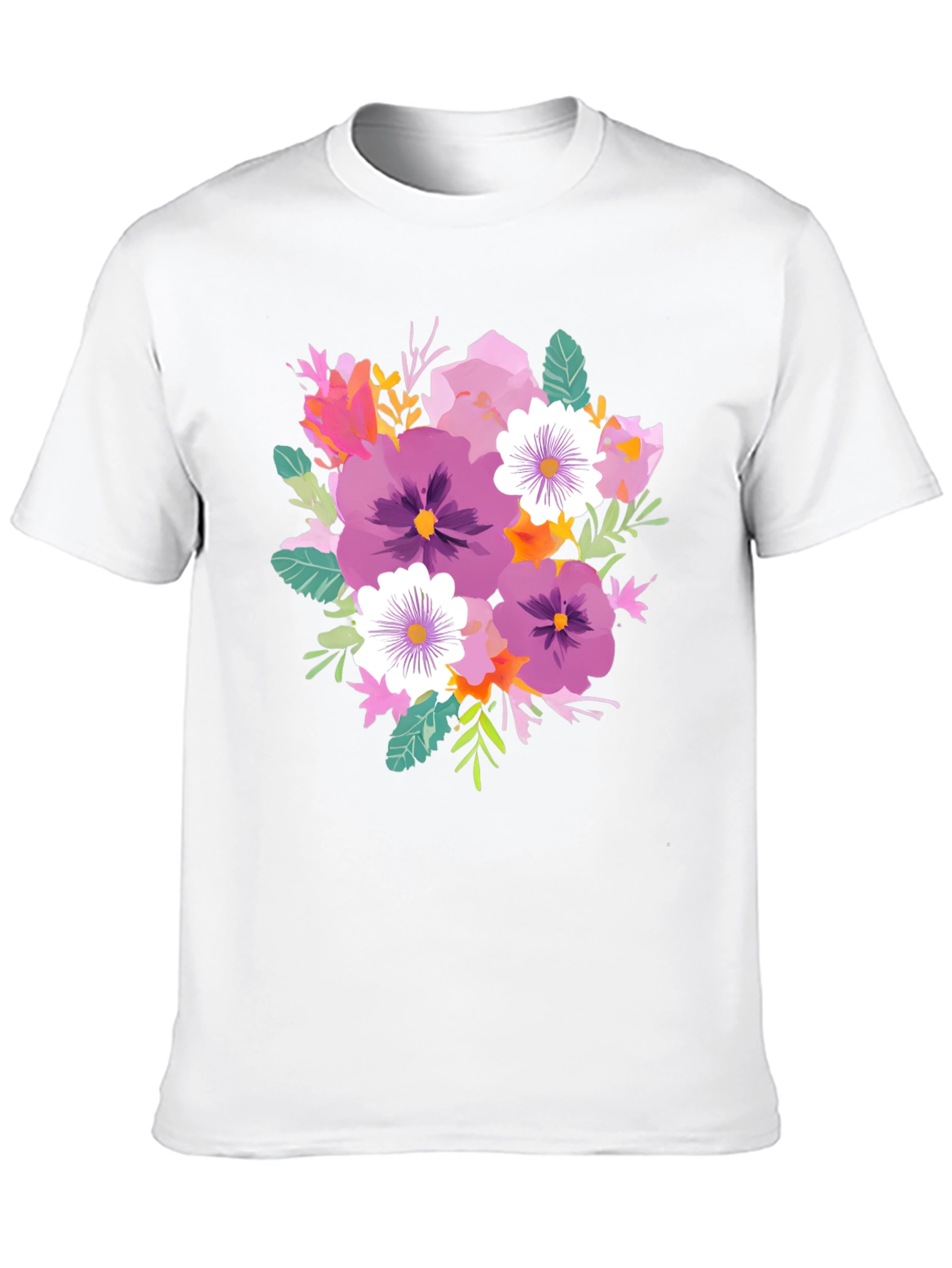 Floral Bouquet T-Shirt - Black Cotton Tee