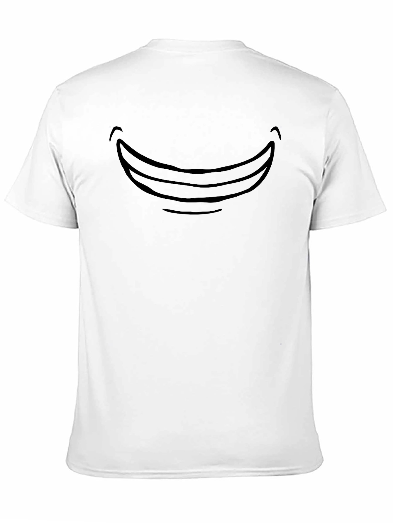 Cartoon Smile Graphic Tee - Black Cotton Comfort