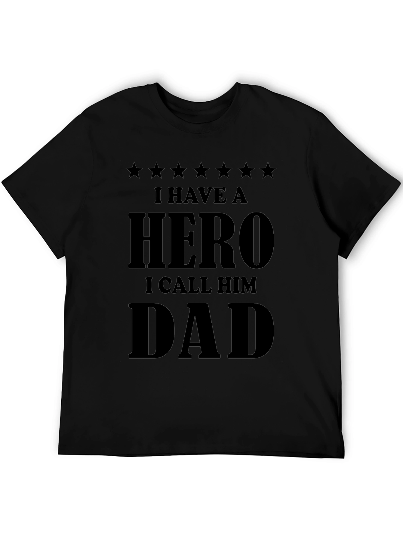 Hero Dad Black Graphic T-Shirt
