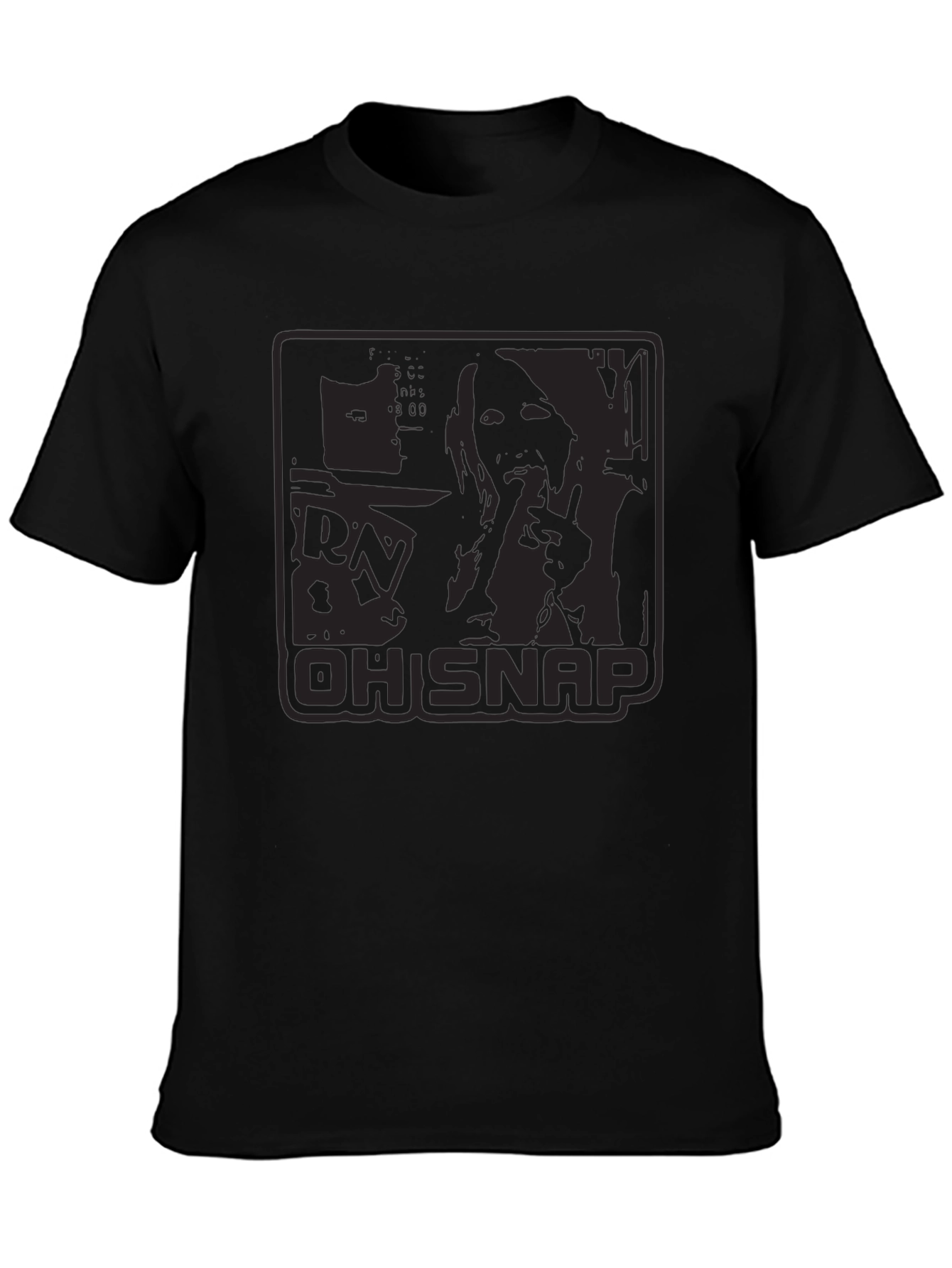 Mens Oh Snap Graphic Print Black T-Shirt