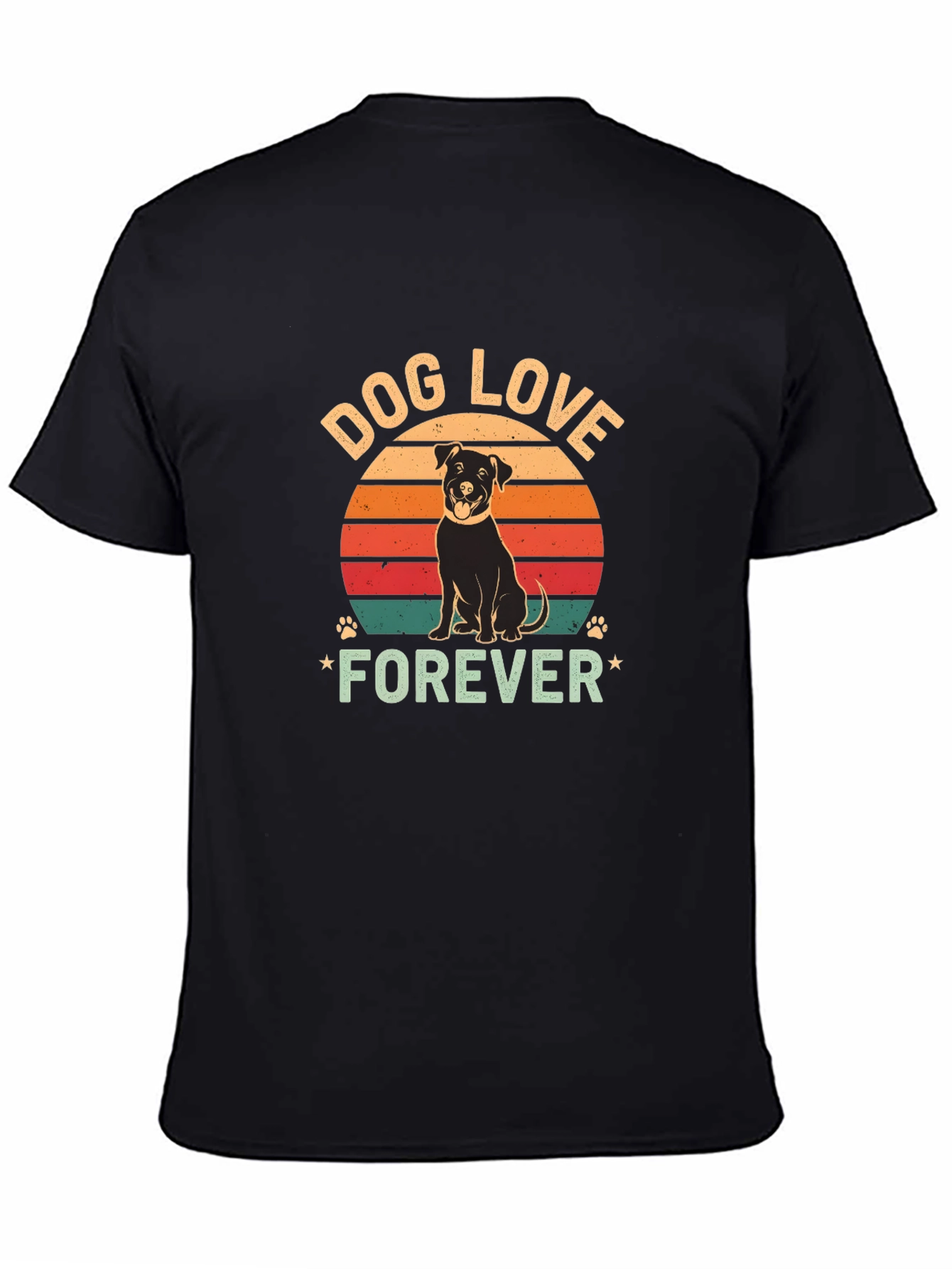 Dog Love Forever Black Graphic T-Shirt
