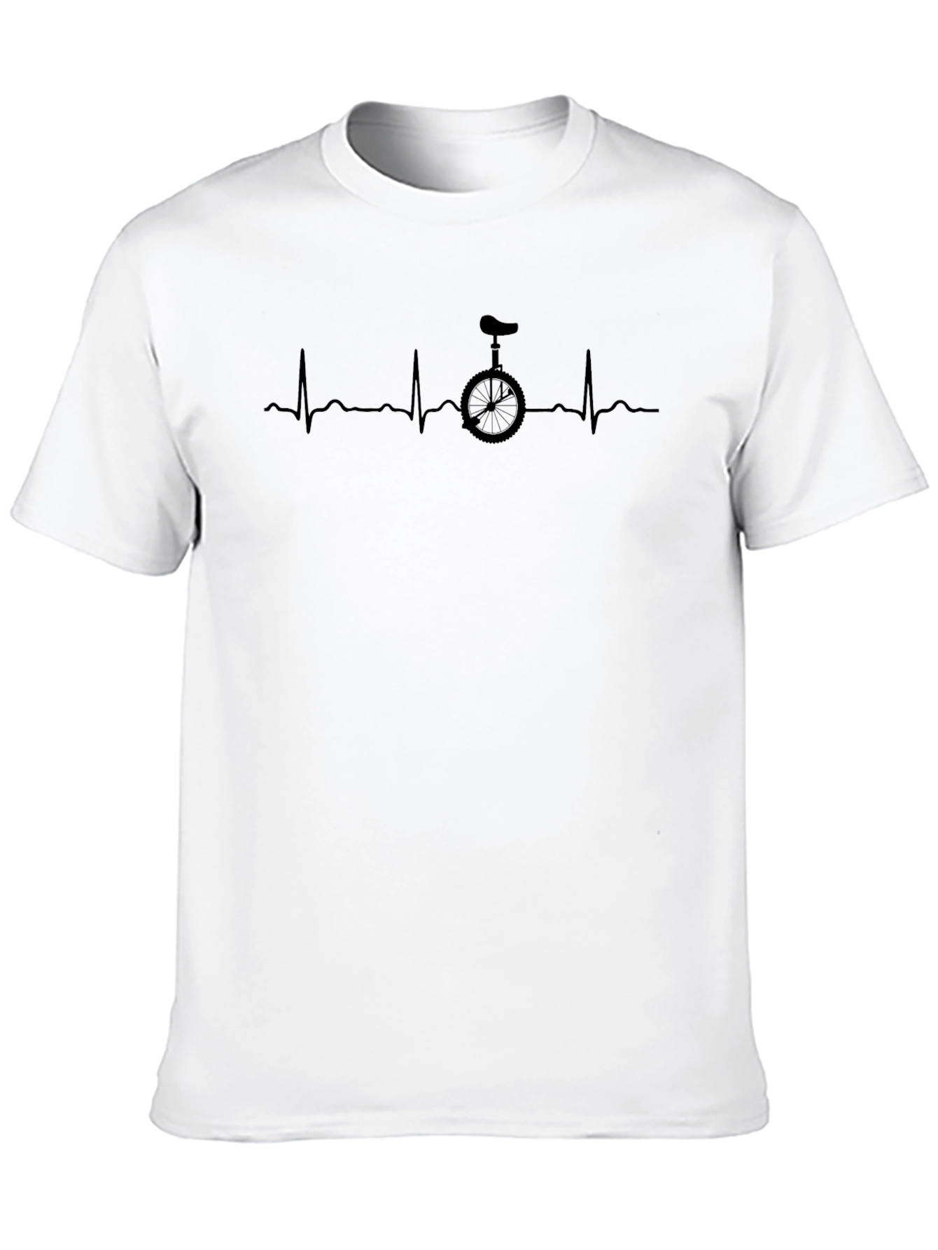 Unicycle Heartbeat Graphic Tee - Black