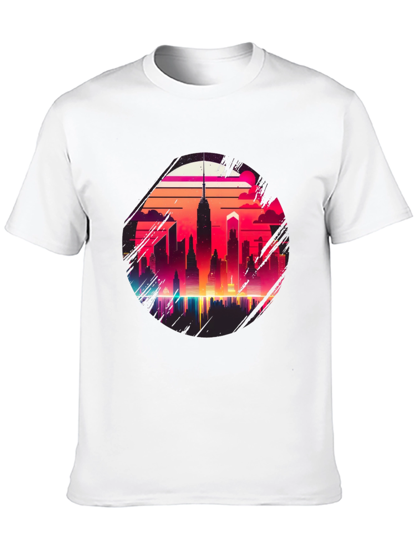 Retro Cityscape Graphic Tee - Black