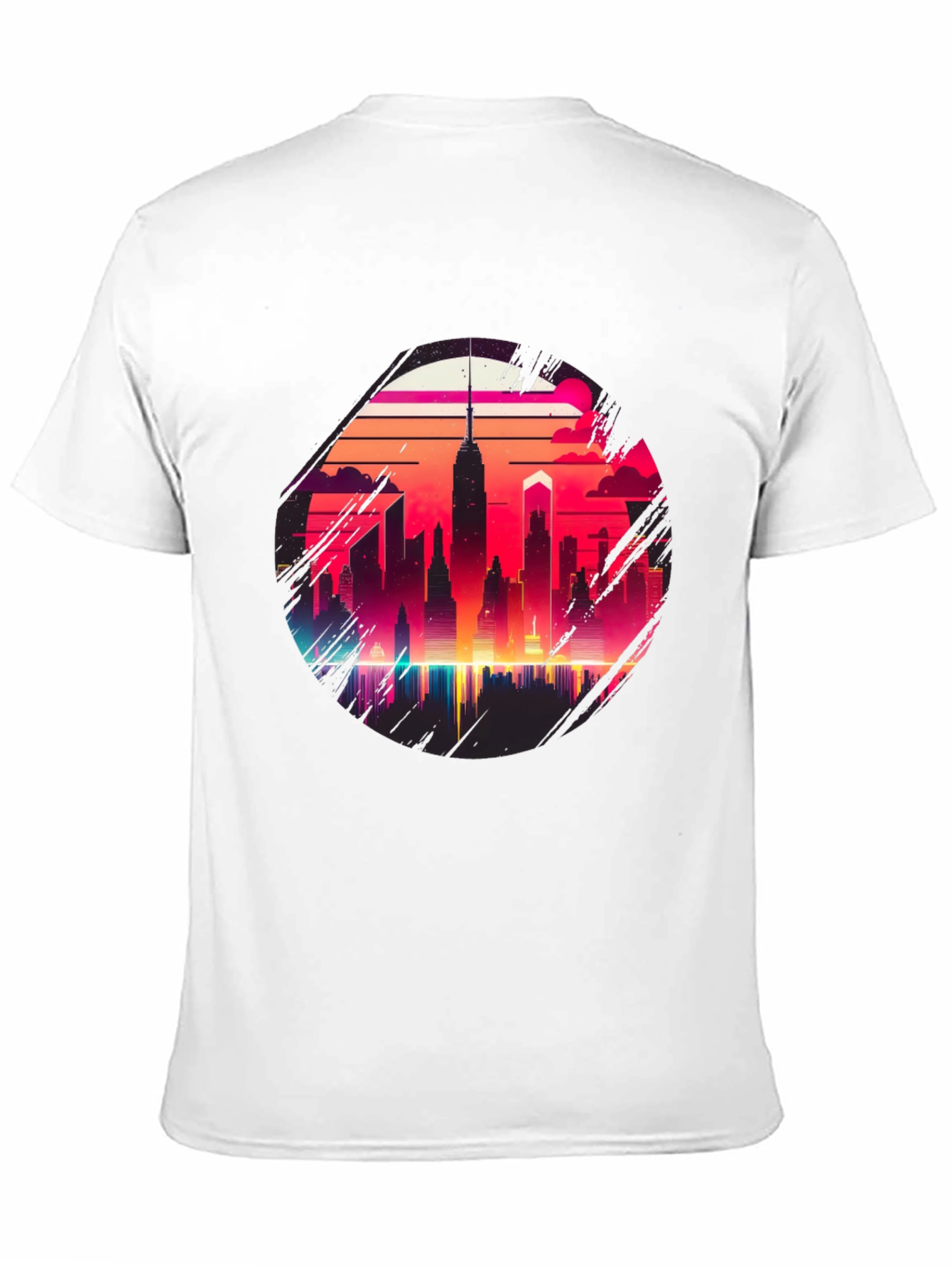 Retro Cityscape Graphic Tee - Black