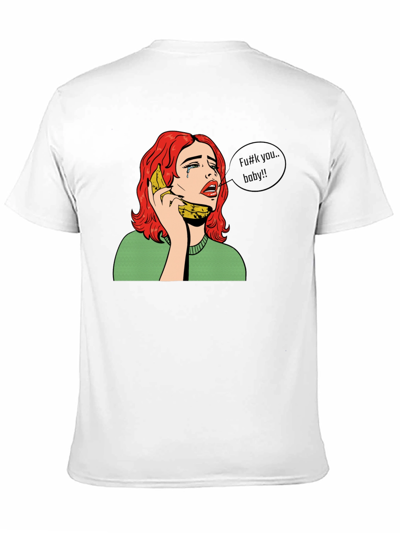 Banana Phone Crying Girl Black Tee