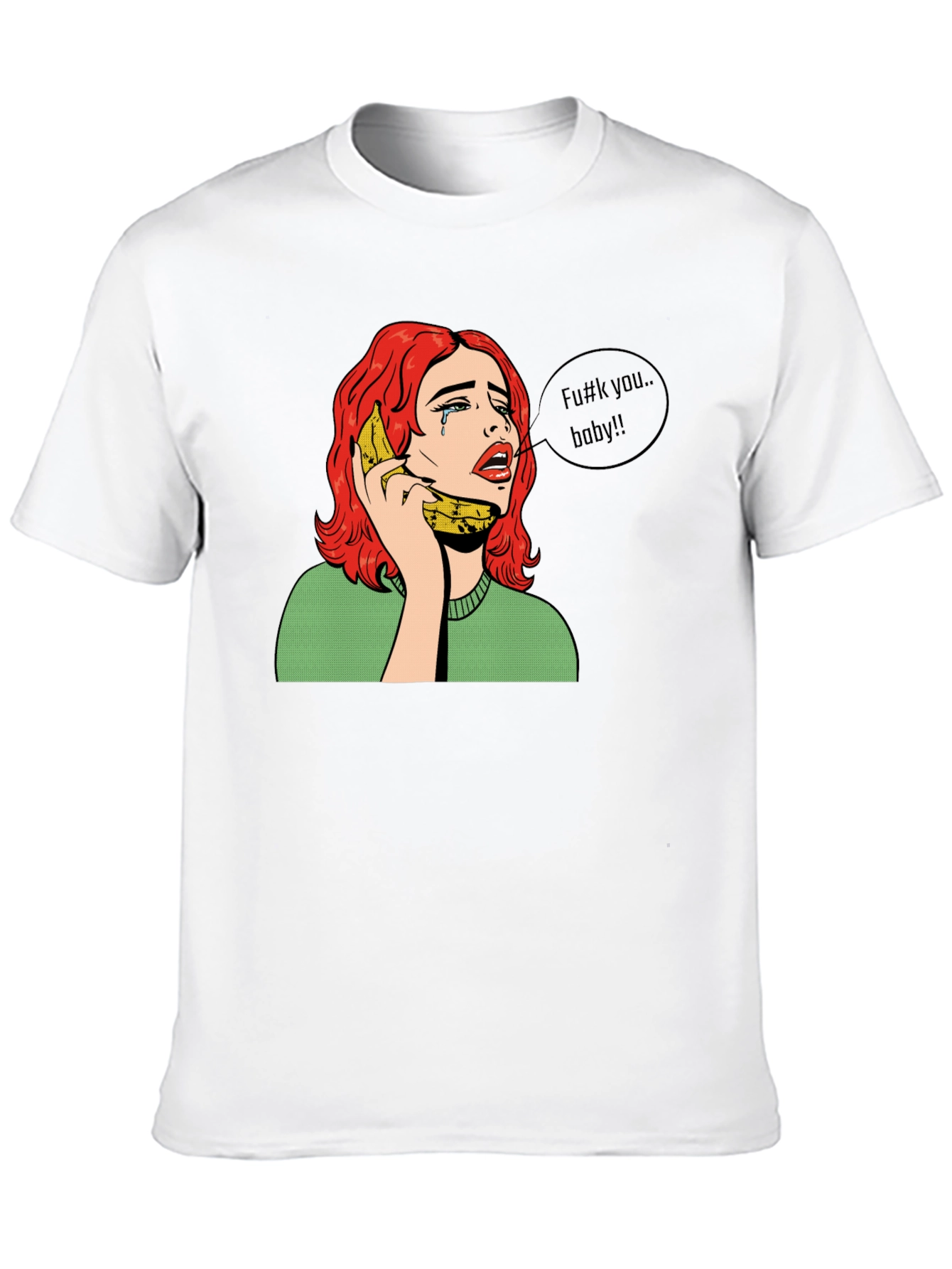 Banana Phone Crying Girl Black Tee