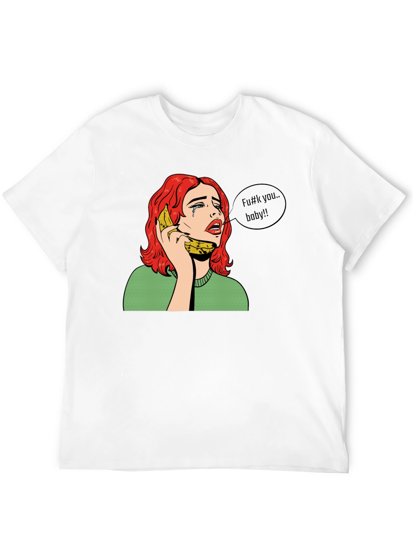 Banana Phone Crying Girl Black Tee