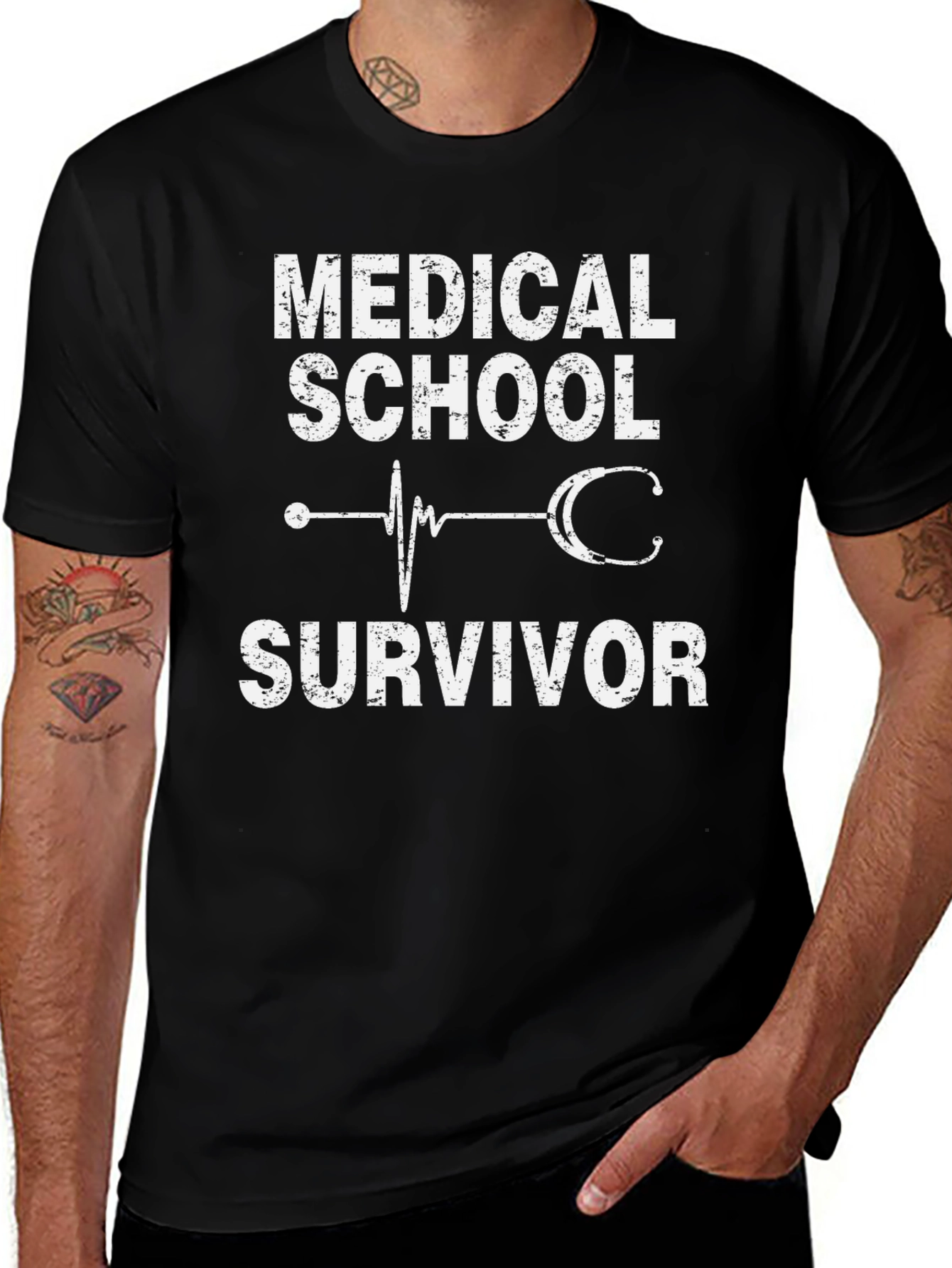 Medical School Survivor Graphic Tee - Black