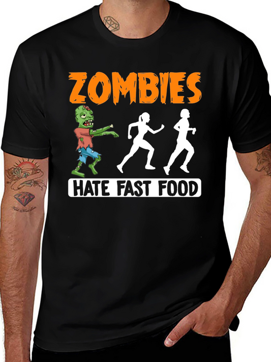 Zombies Hate Fast Food Graphic T-Shirt