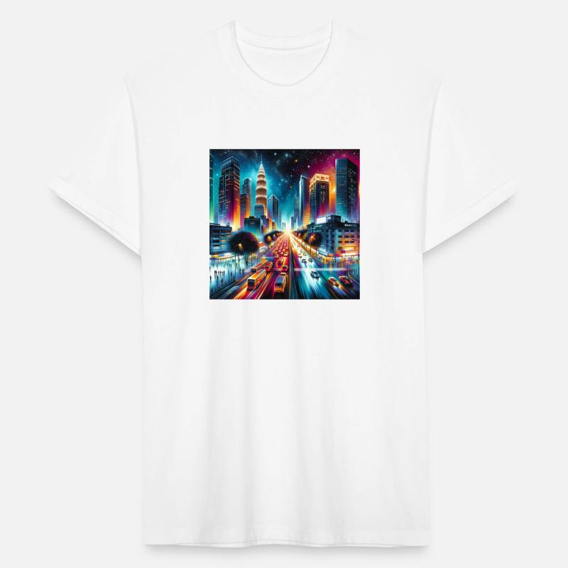 Dynamic Urban Nightscape A Vivid Cityscape Art