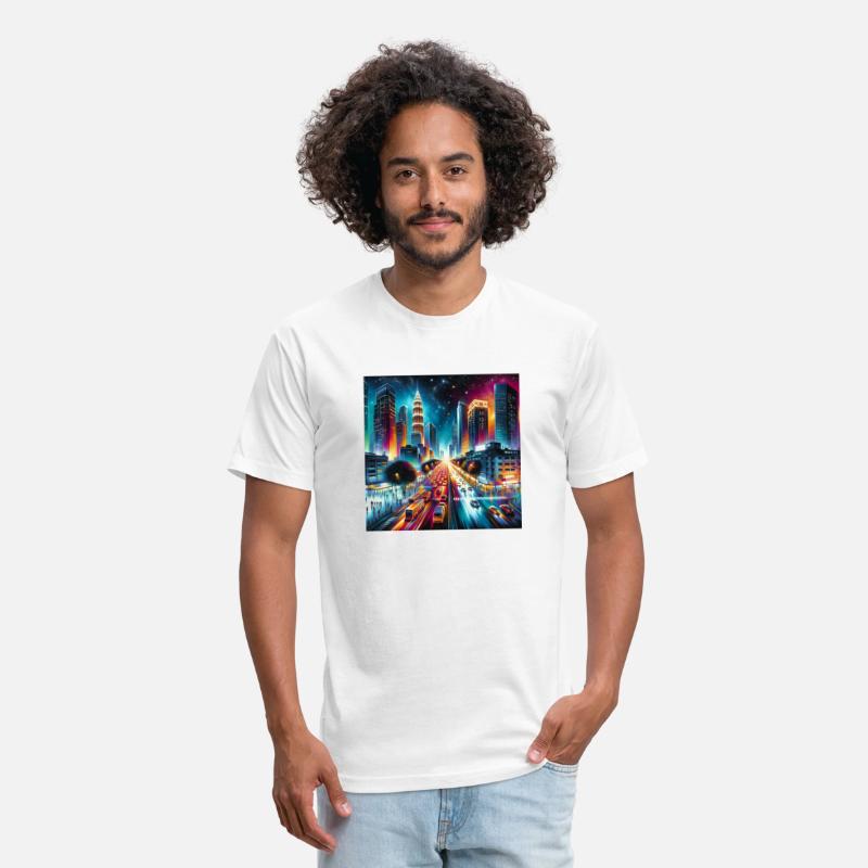 Dynamic Urban Nightscape A Vivid Cityscape Art