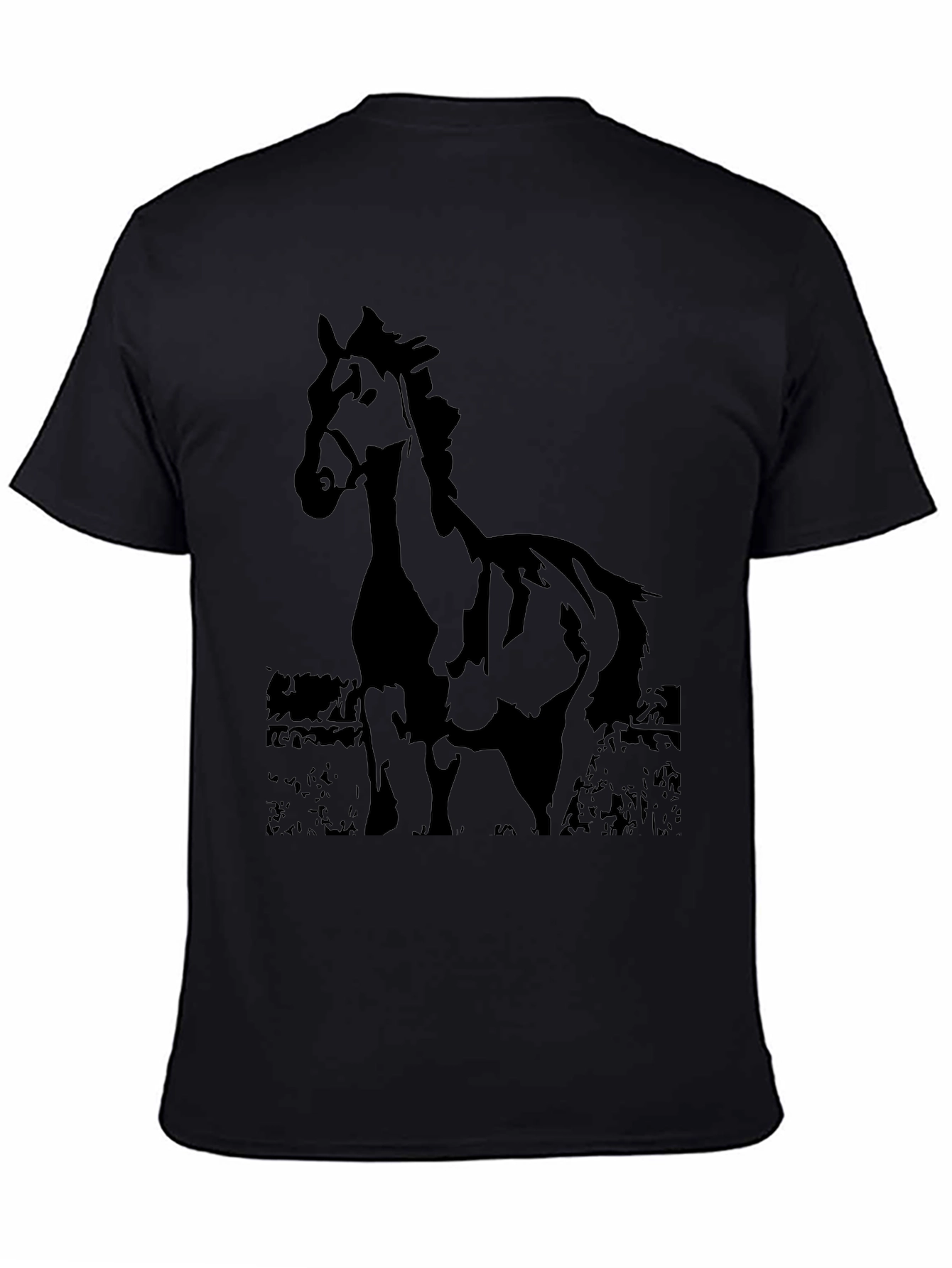Black Horse Graphic Tee - Mens Casual Shirt