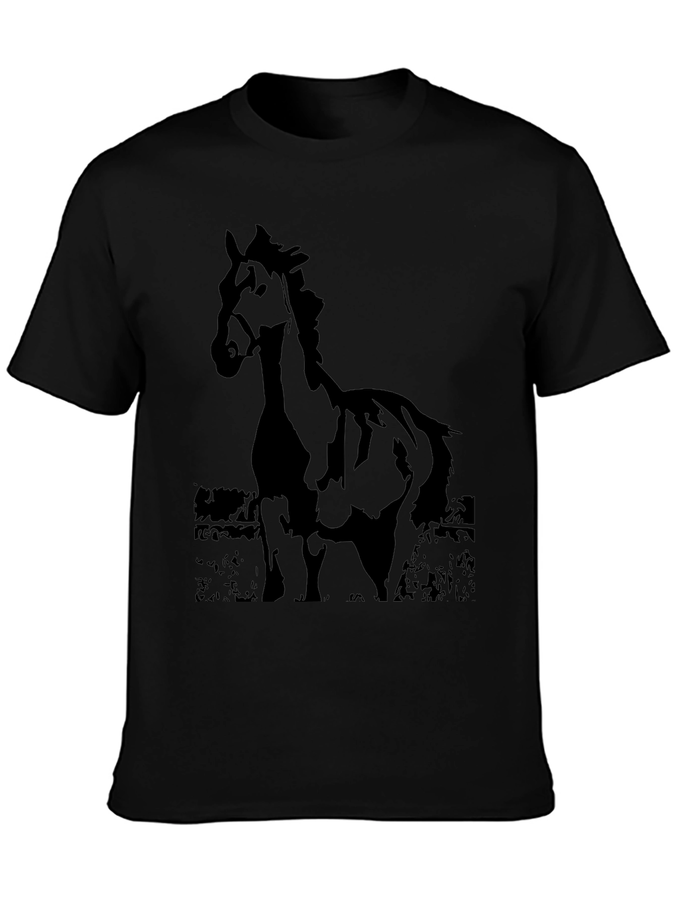 Black Horse Graphic Tee - Mens Casual Shirt