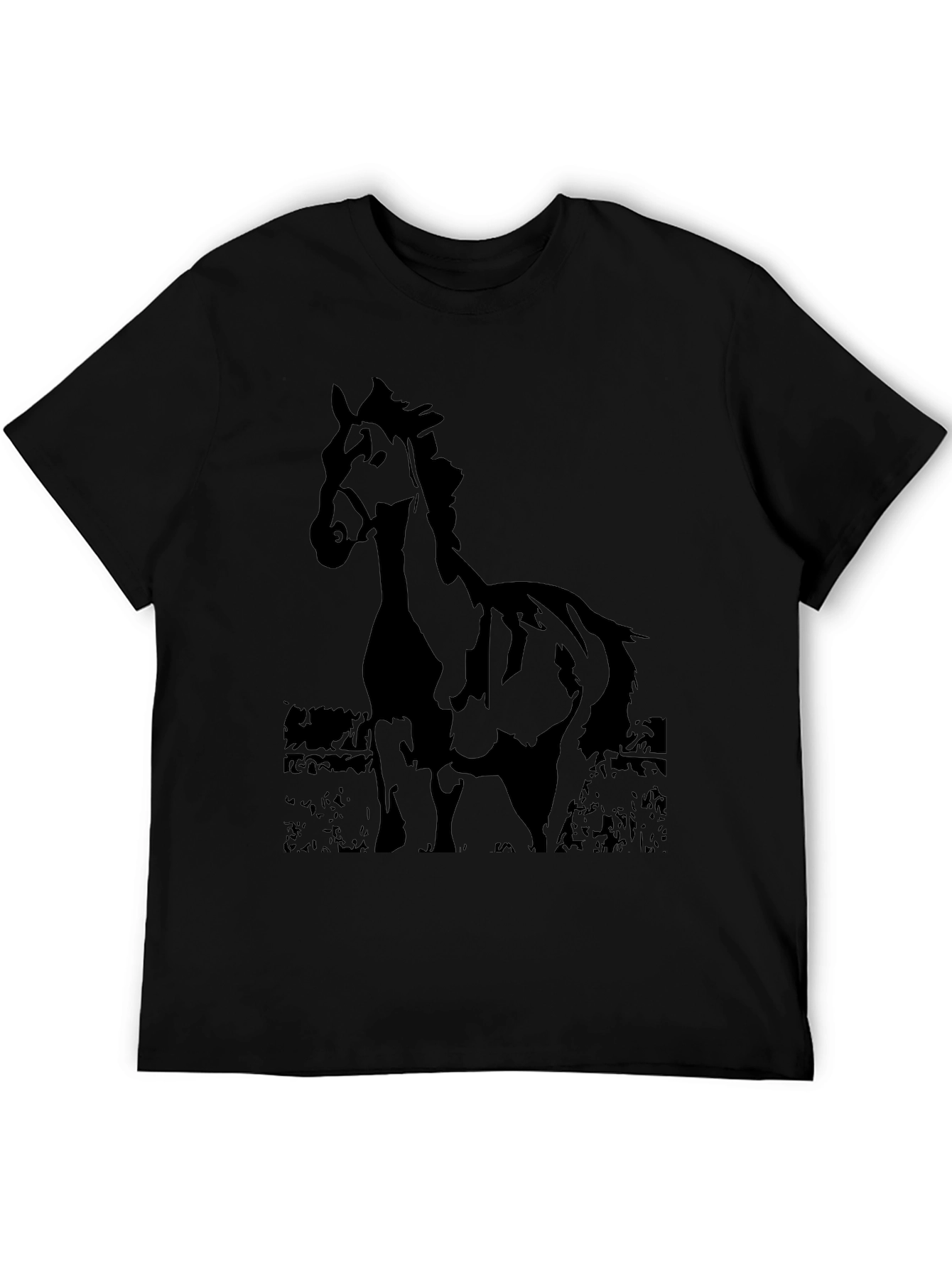 Black Horse Graphic Tee - Mens Casual Shirt