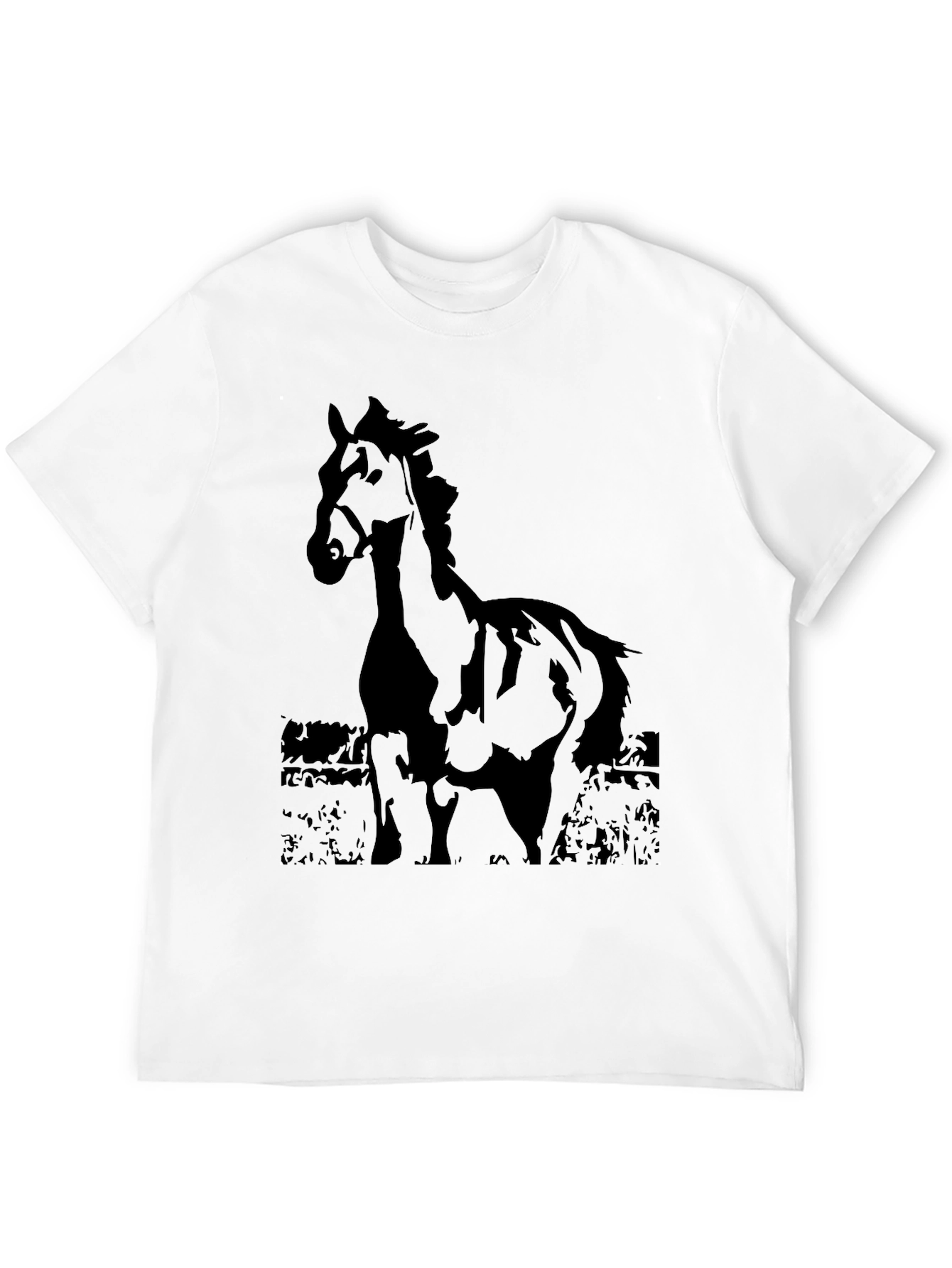 Black Horse Graphic Tee - Mens Casual Shirt