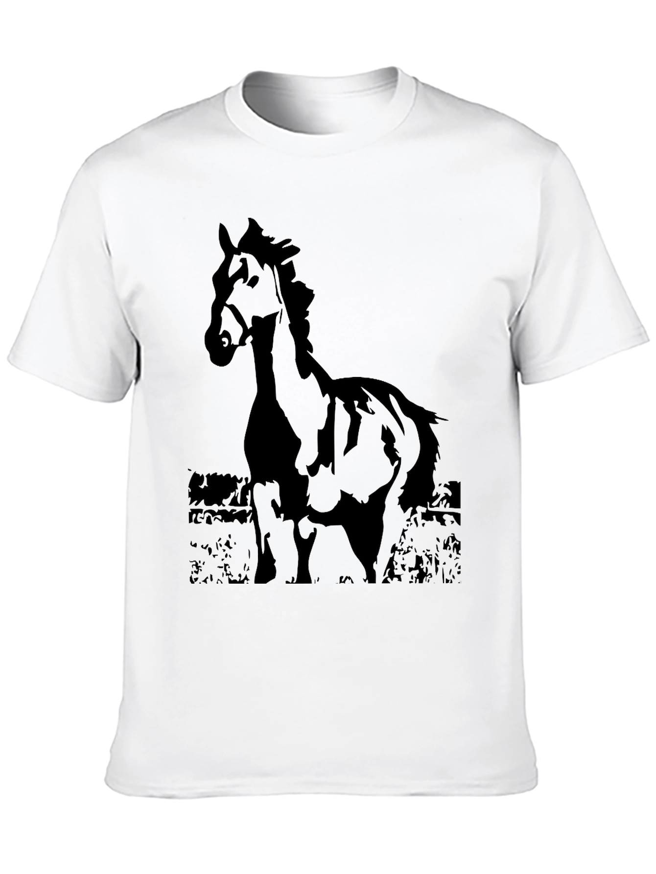 Black Horse Graphic Tee - Mens Casual Shirt