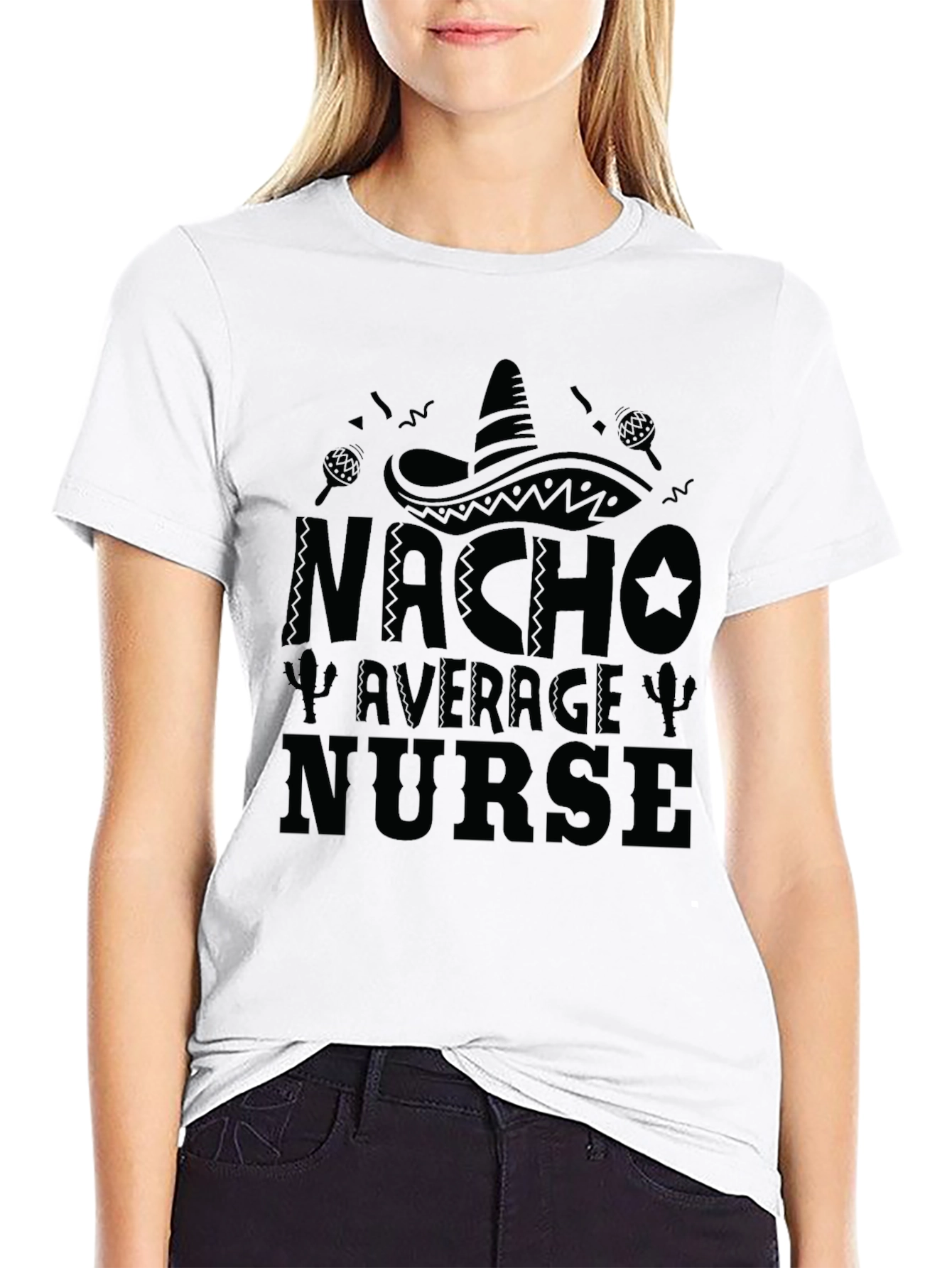 Nacho Average Nurse Black T-Shirt