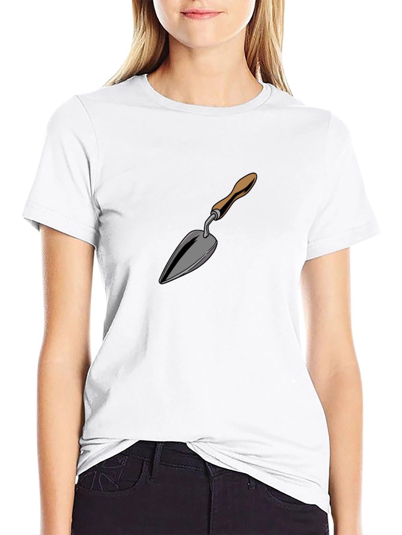 Gardening Trowel Graphic Tee - Black Cotton Blend