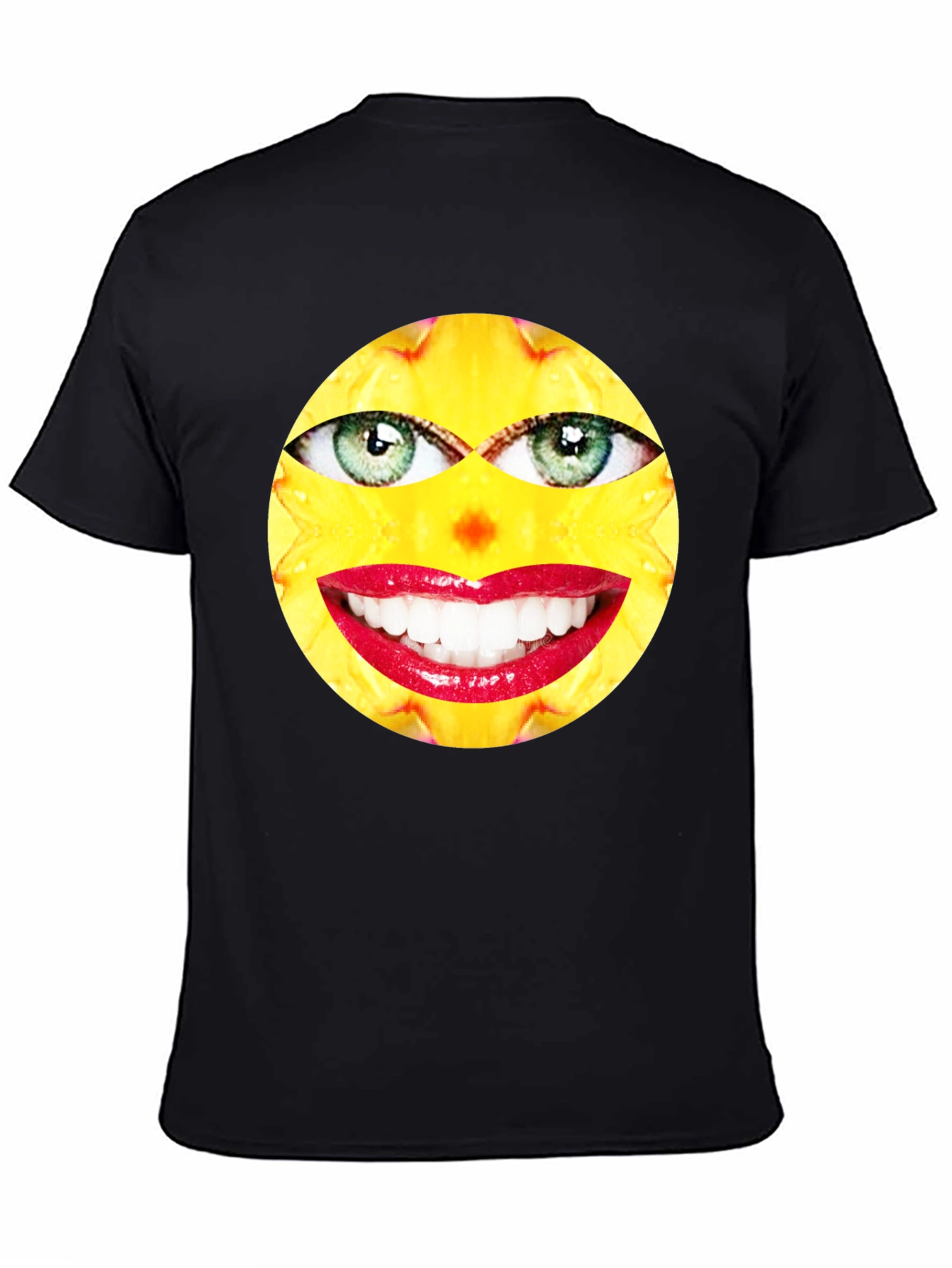 Funny Face Graphic Print Black T-Shirt