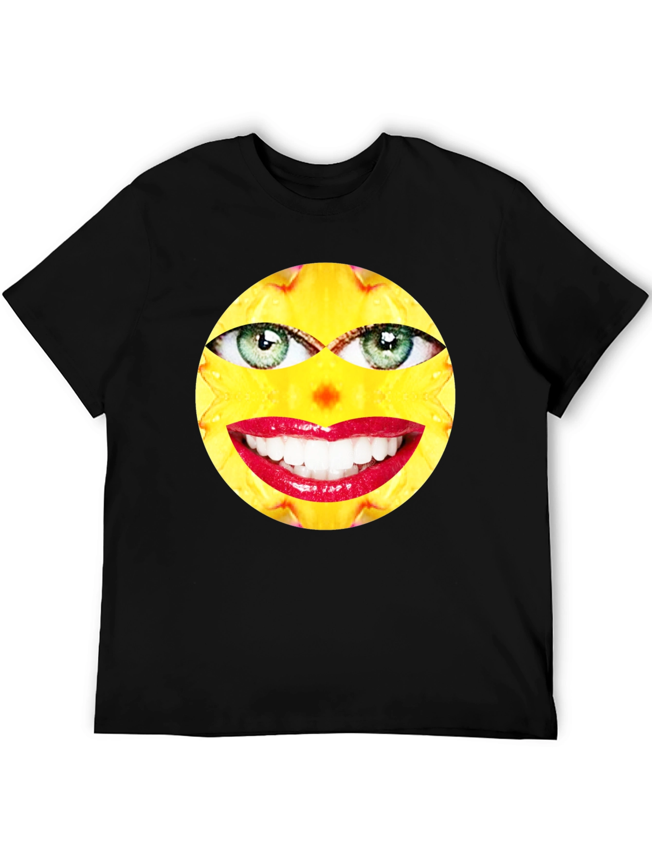 Funny Face Graphic Print Black T-Shirt