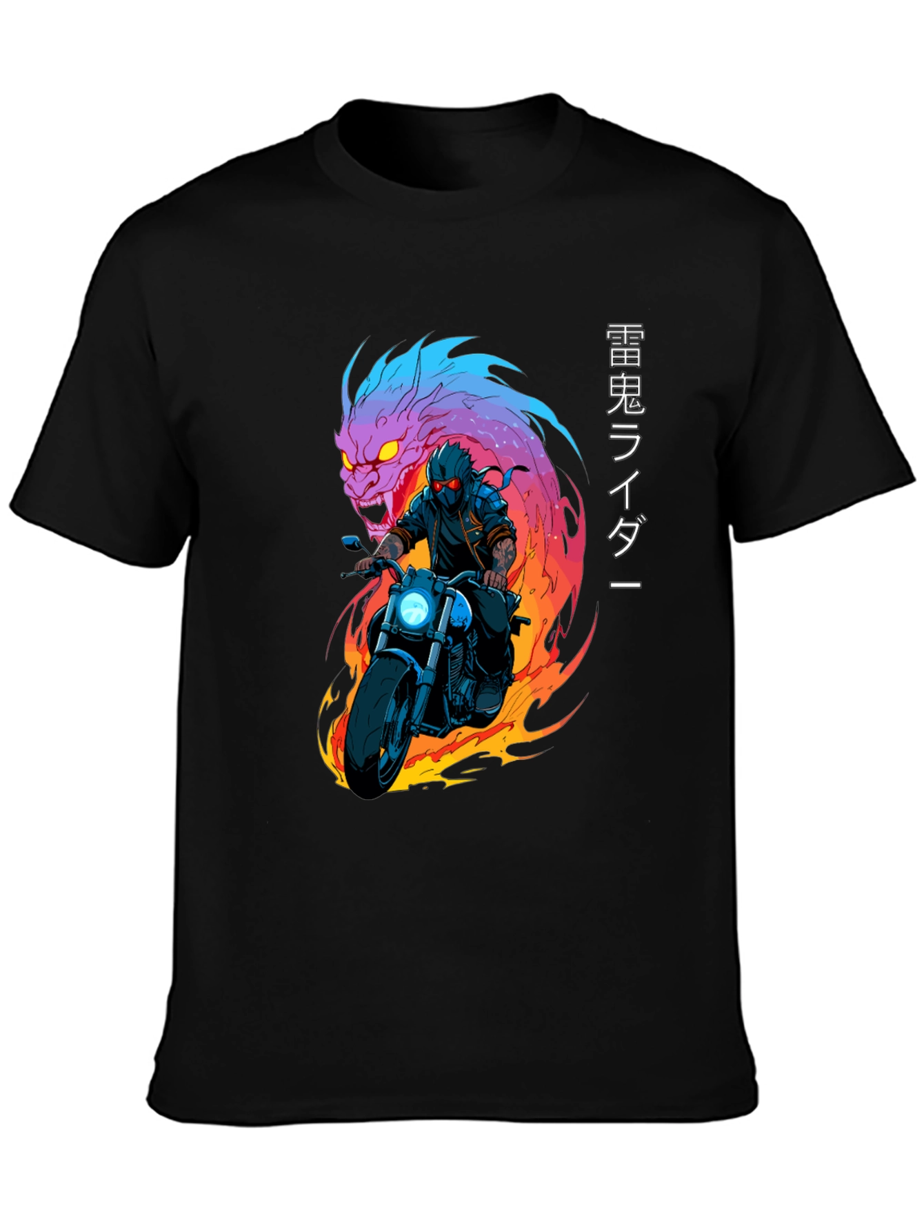 Dragon Rider Graphic Tee - Black Cotton