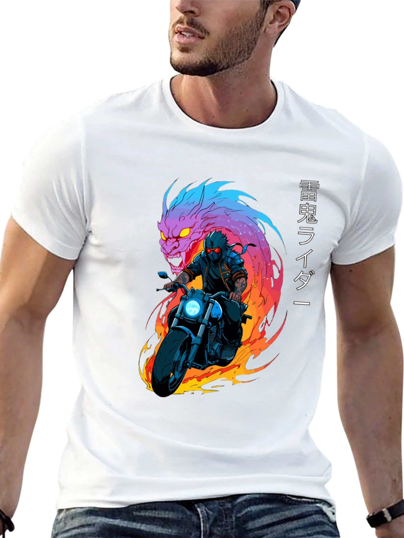 Dragon Rider Graphic Tee - Black Cotton