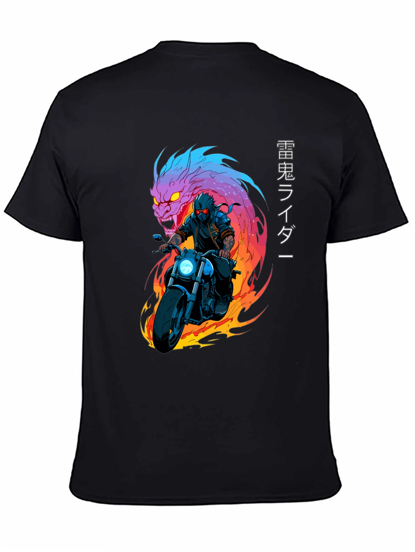 Dragon Rider Graphic Tee - Black Cotton