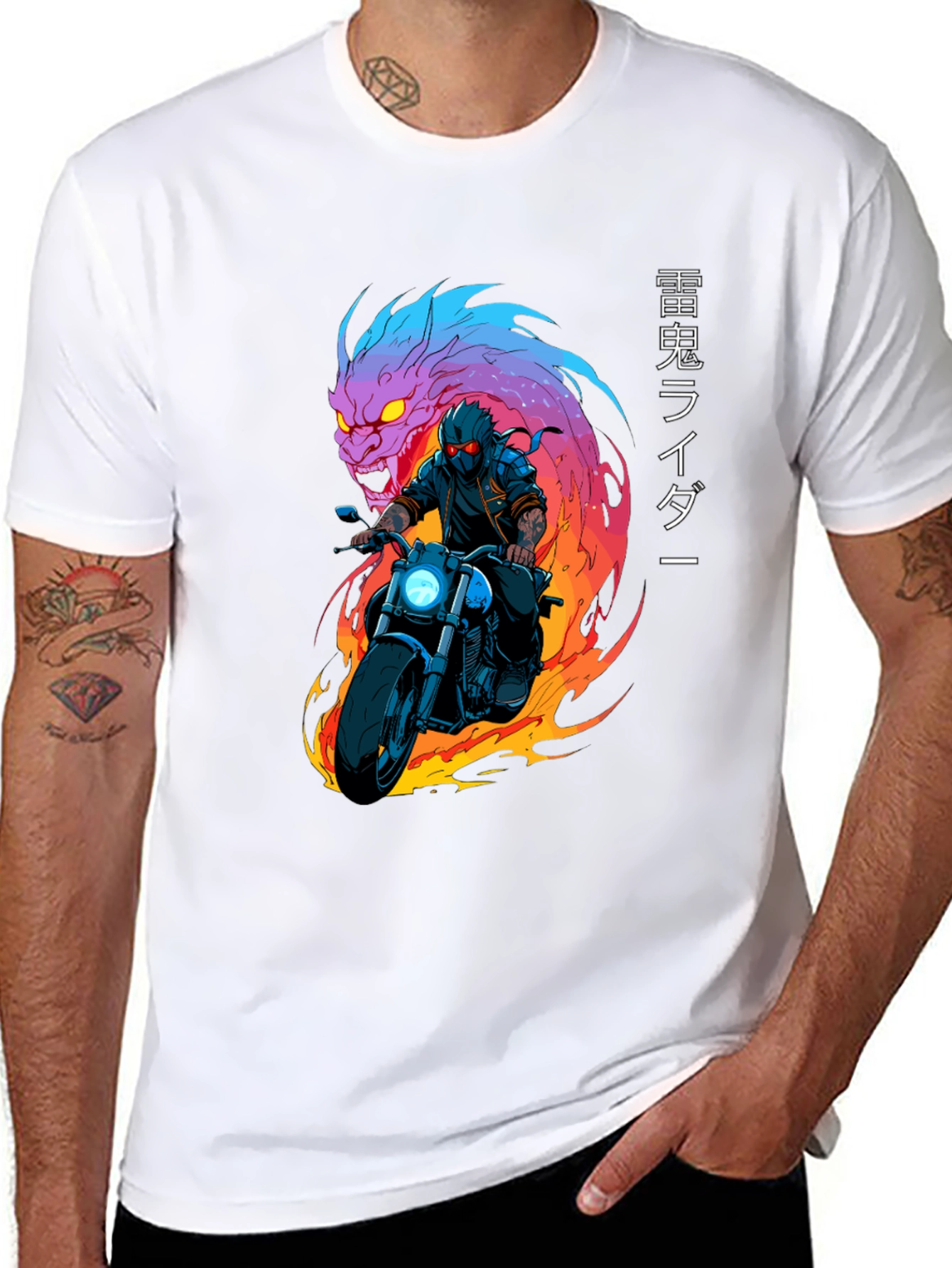 Dragon Rider Graphic Tee - Black Cotton