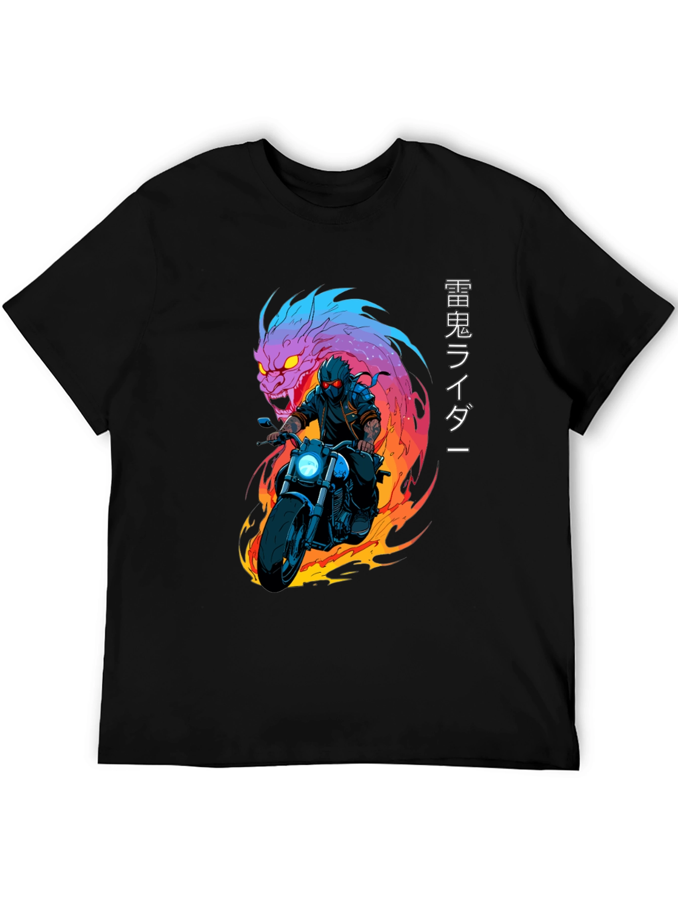 Dragon Rider Graphic Tee - Black Cotton