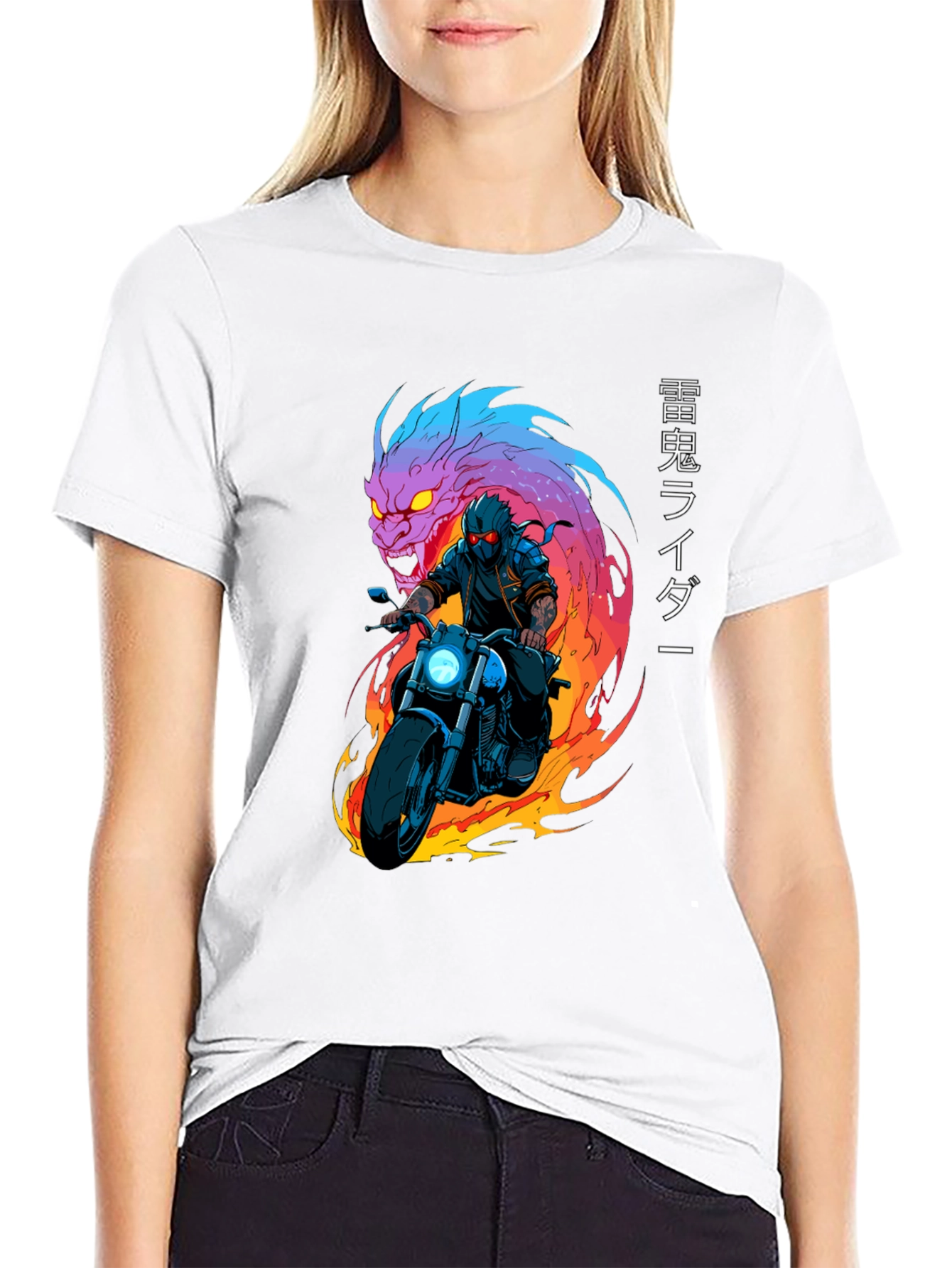 Dragon Rider Graphic Tee - Black Cotton