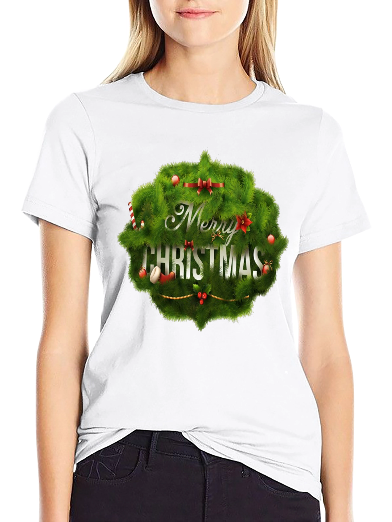 Merry Christmas Wreath T-Shirt