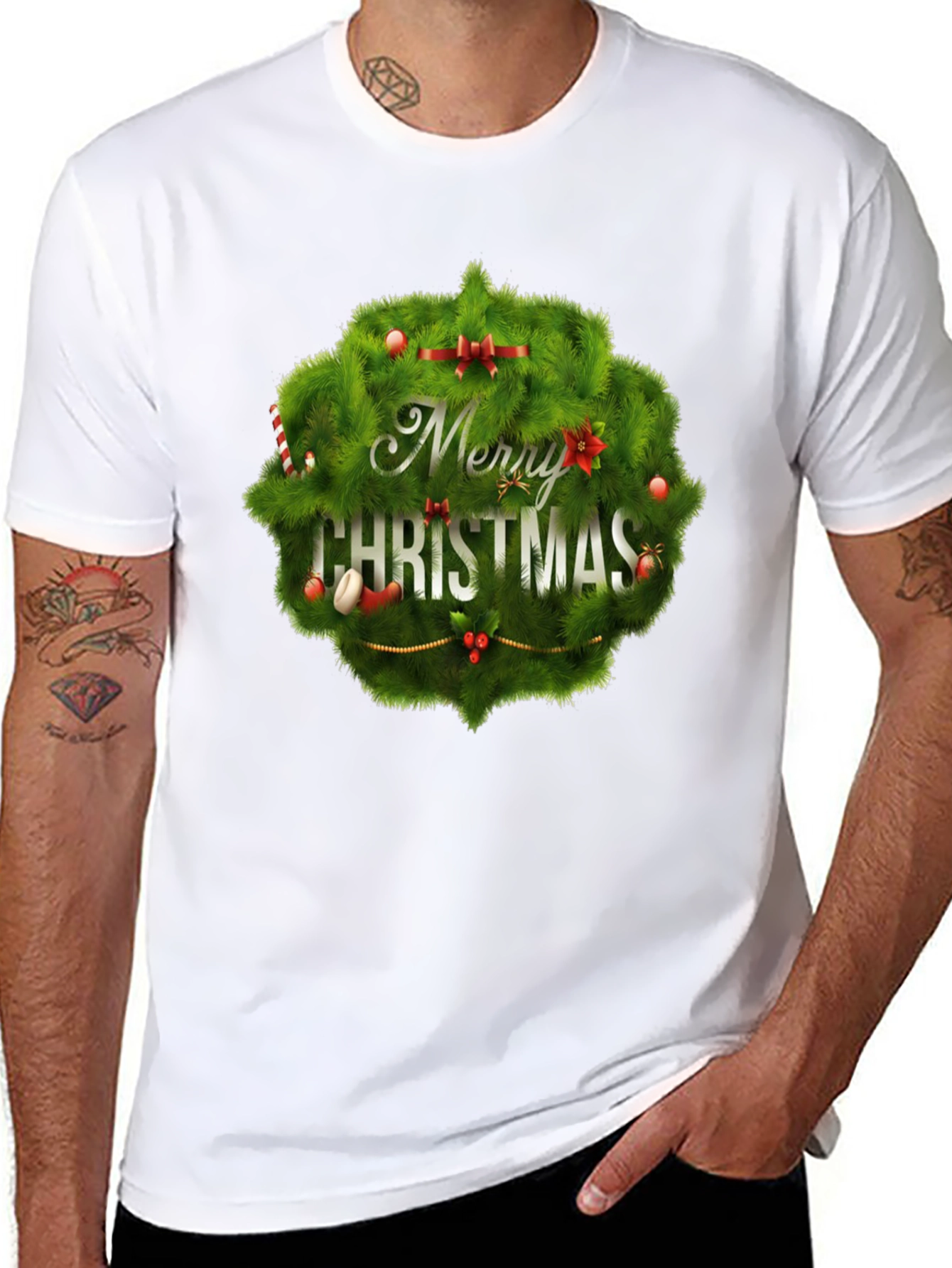 Merry Christmas Wreath T-Shirt