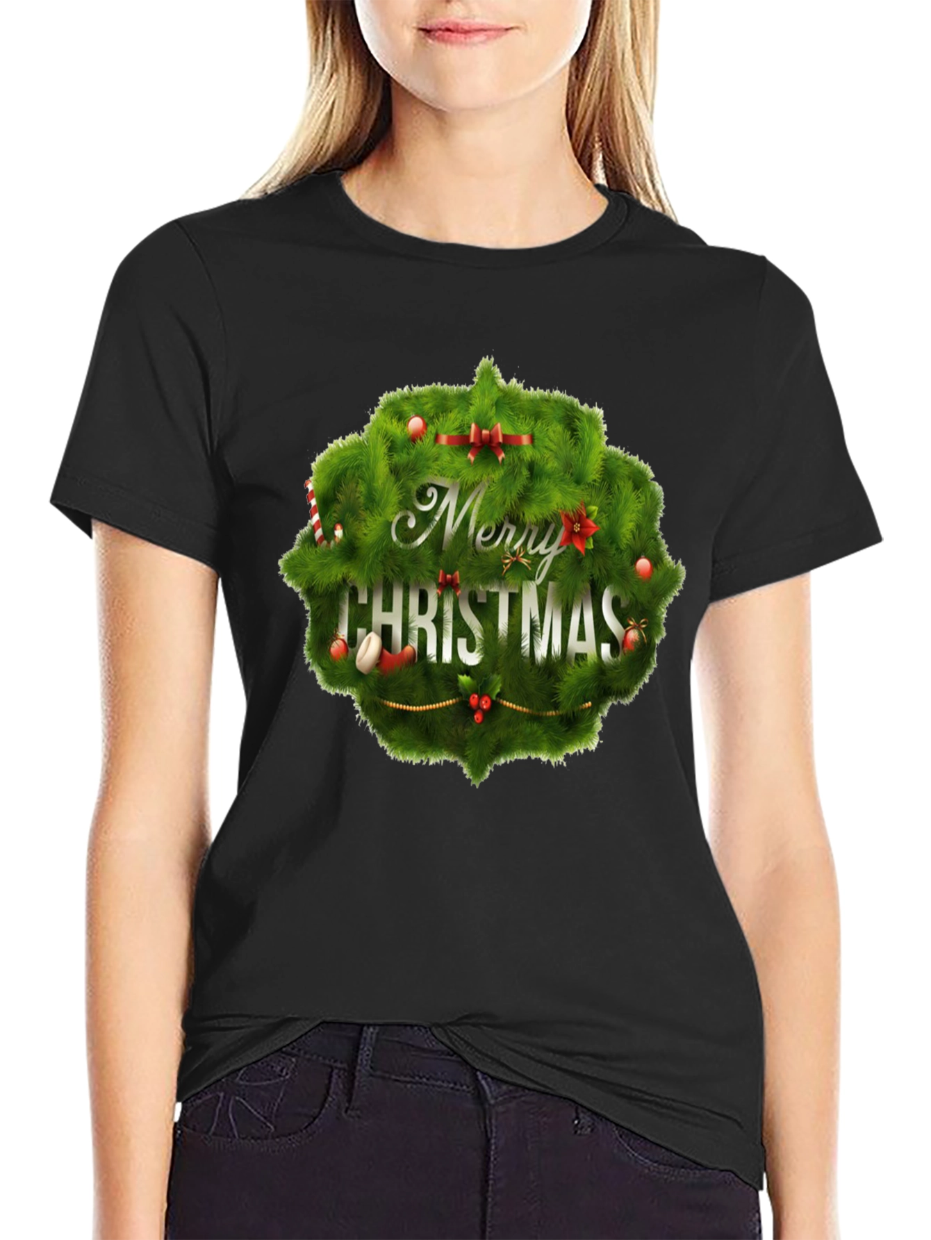 Merry Christmas Wreath T-Shirt