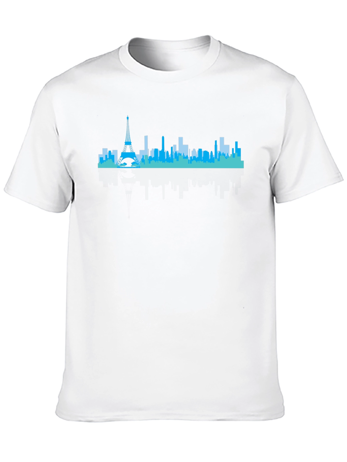 Paris Skyline Graphic Tee - Black Crew Neck Shirt